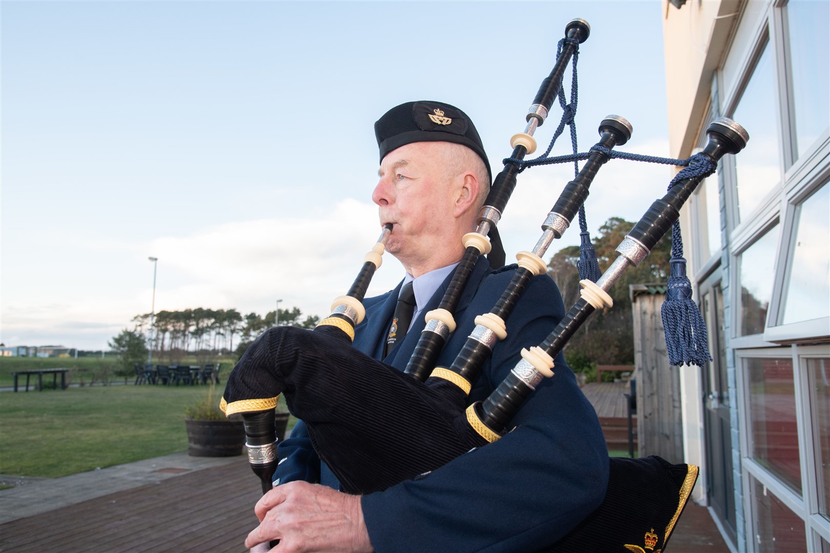 Piper Barry Ashby welcomes people to RAF Lossiemouth. Picture: Danuiel Forsyth