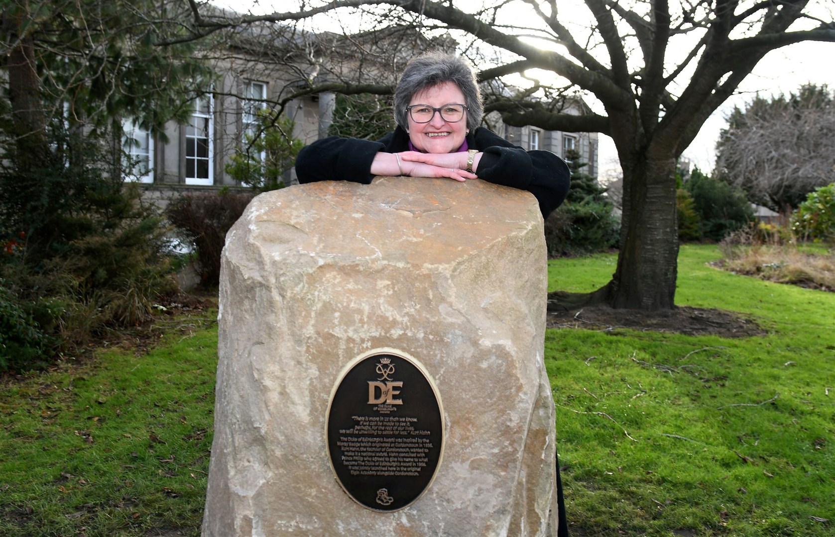 DofE Volunteer Karen Delaney...Unveiling of the Duke of Edinburgh Commemorative stone at Moray College...Picture: Becky Saunderson..