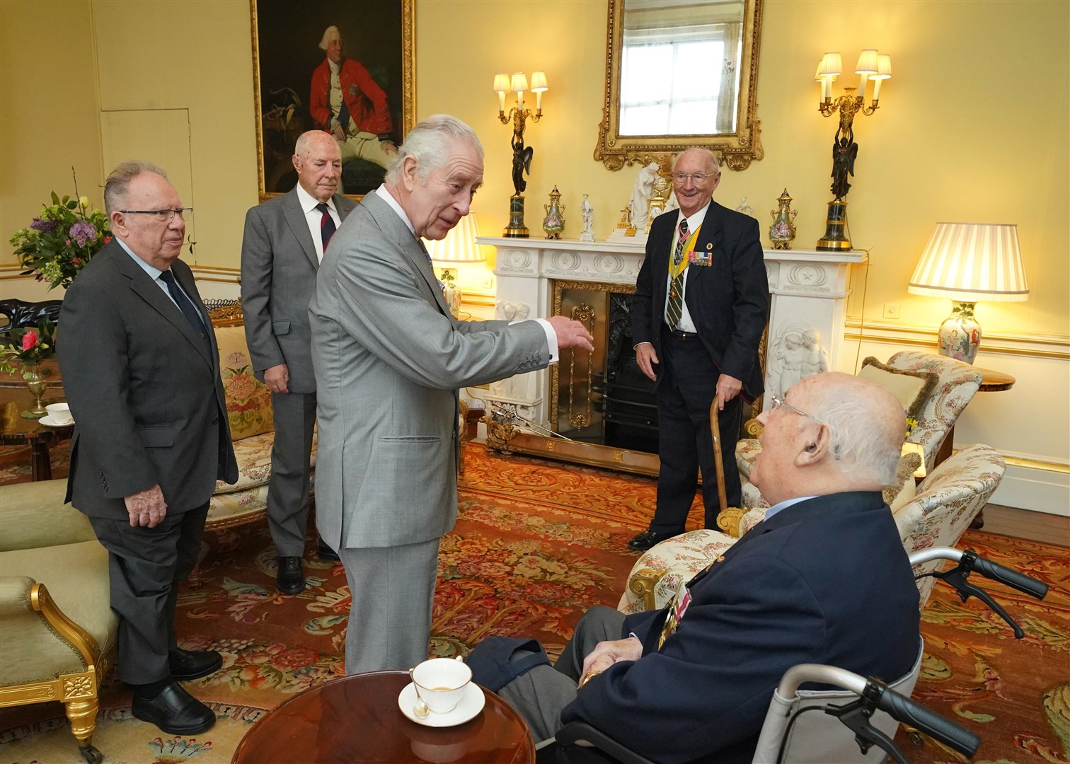 Charles met four of the veterans ahead of the reception (Jonathan Brady/PA)