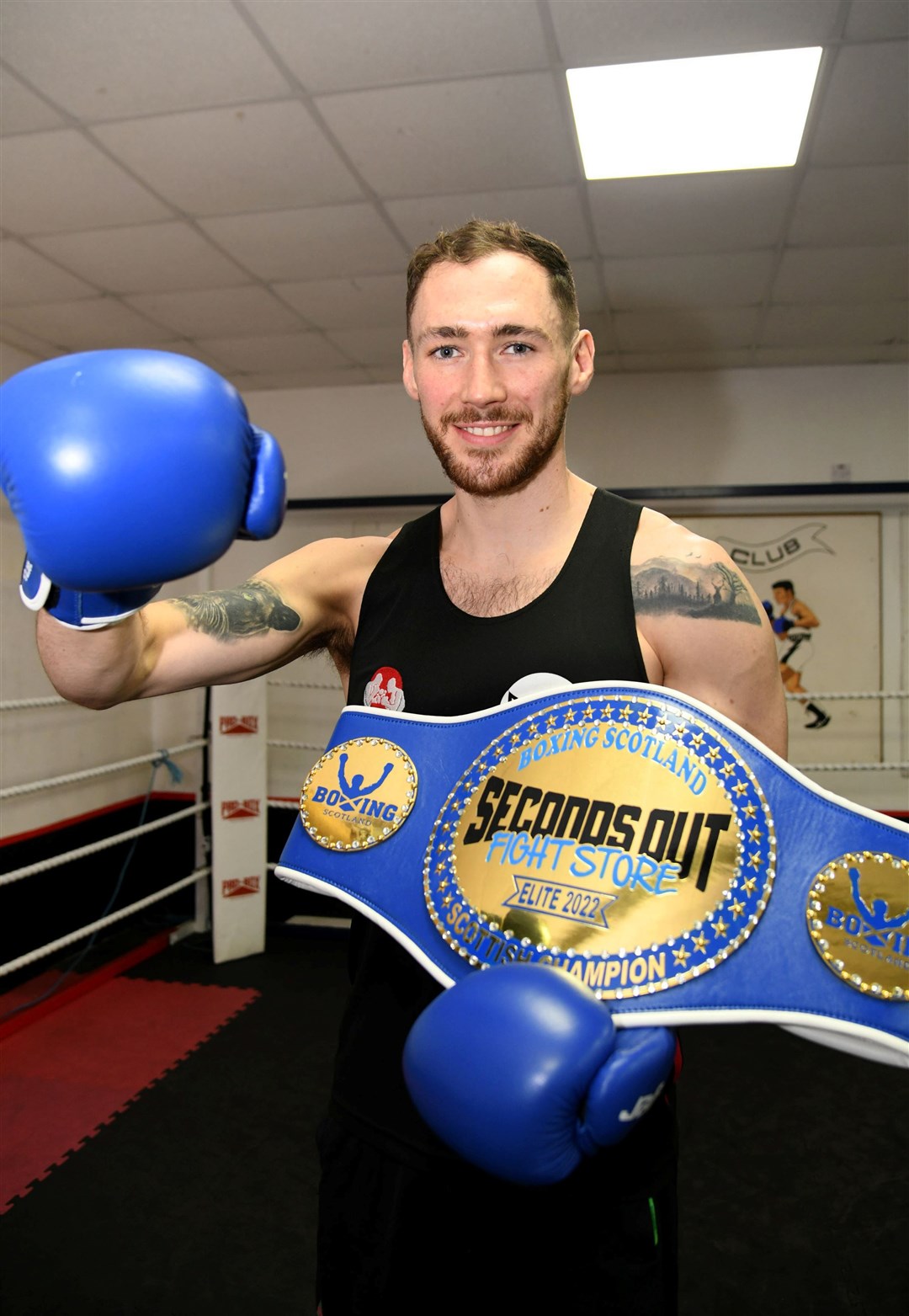 RAF Lossiemouth serviceman Arran Devine is the middleweight champ. Picture: Becky Saunderson..