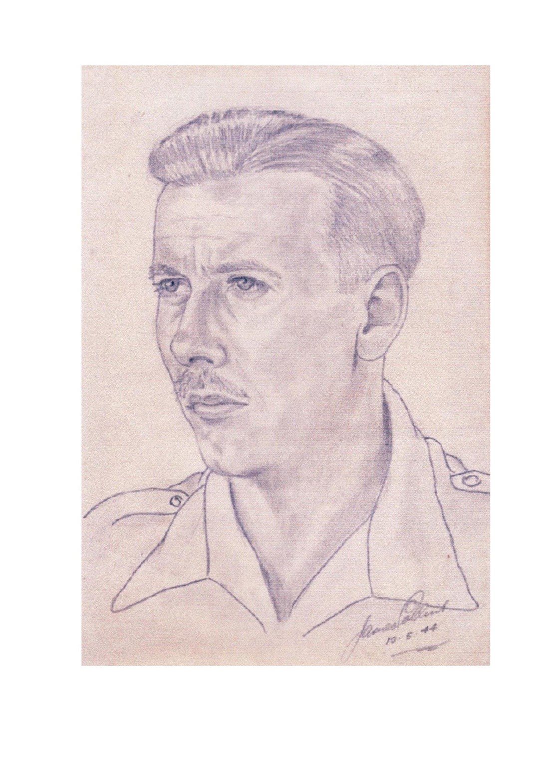 Bill Barr Cochrane in a drawing by a fellow POW