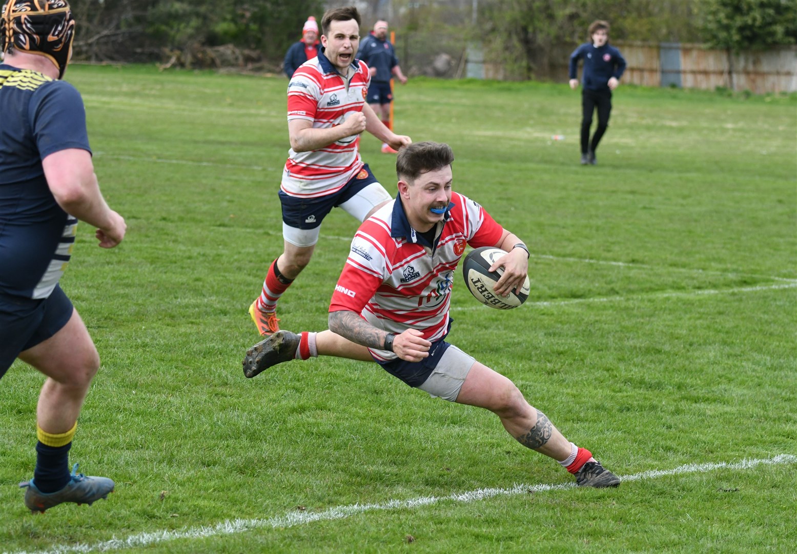 Connor McWilliam scores another try. Picture: James Officer
