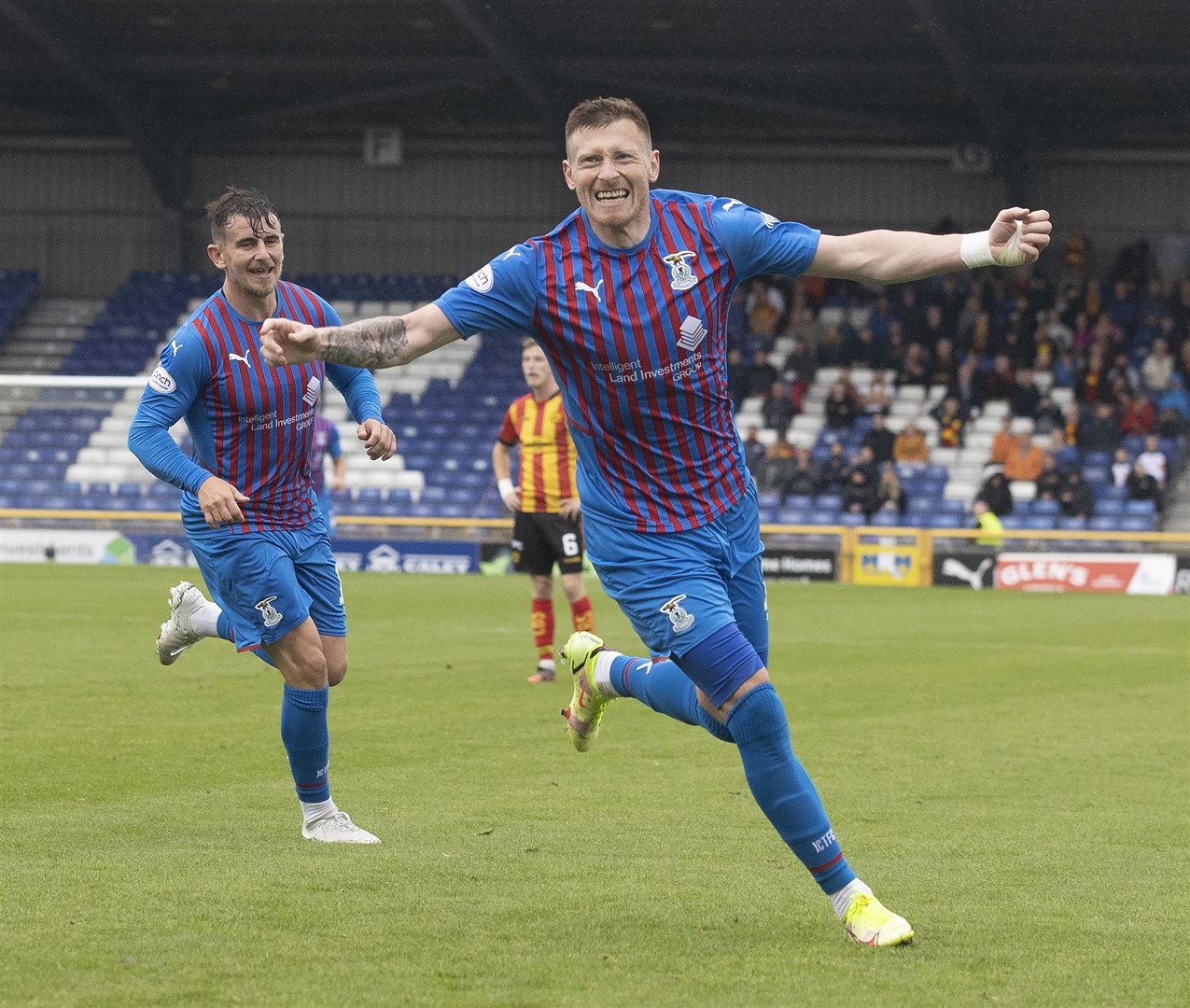 Shane Sutherland celebrates a goal for Inverness CT.