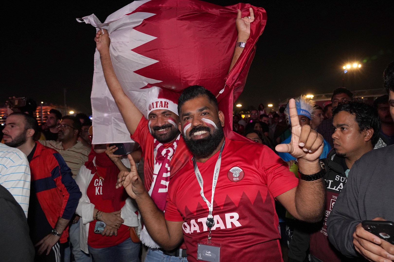 Qatar fans at the Fifa Fan Festival in Al Bidda Park in Doha, Qatar (Jonathan Brady/PA)