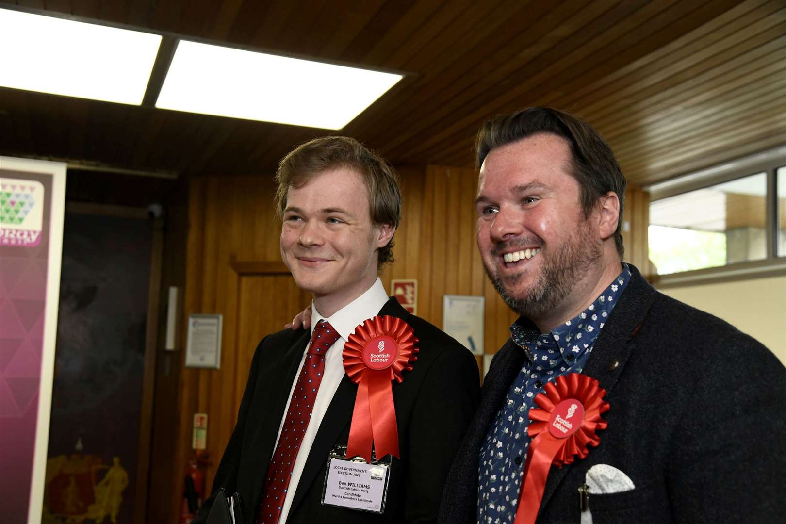 Labour candidate Ben Williams and agent Stewart MacLennan...Moray Council Local Election May 2022...Picture: Becky Saunderson..