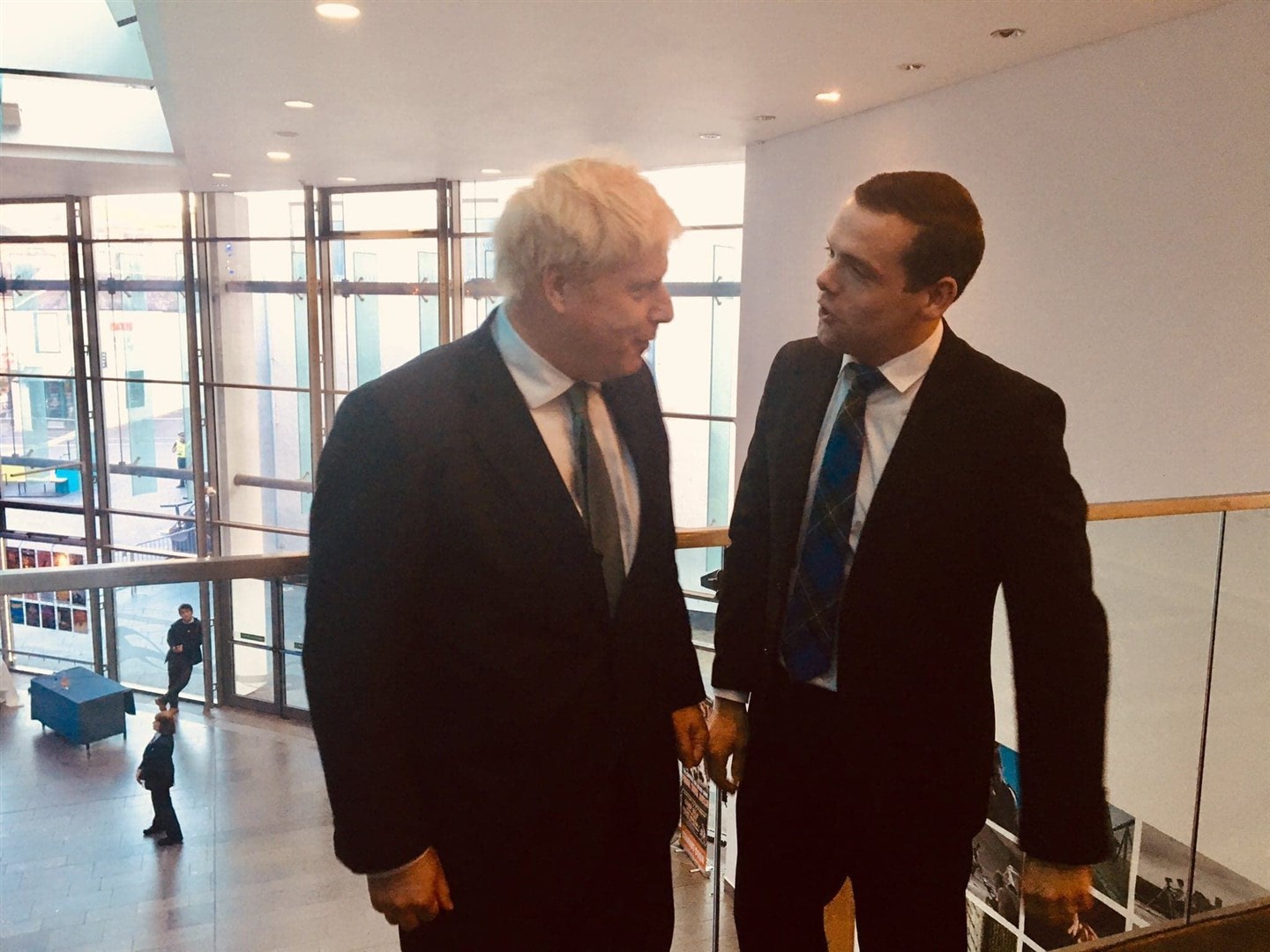 Douglas Ross MP chats to PM Boris Johnson.