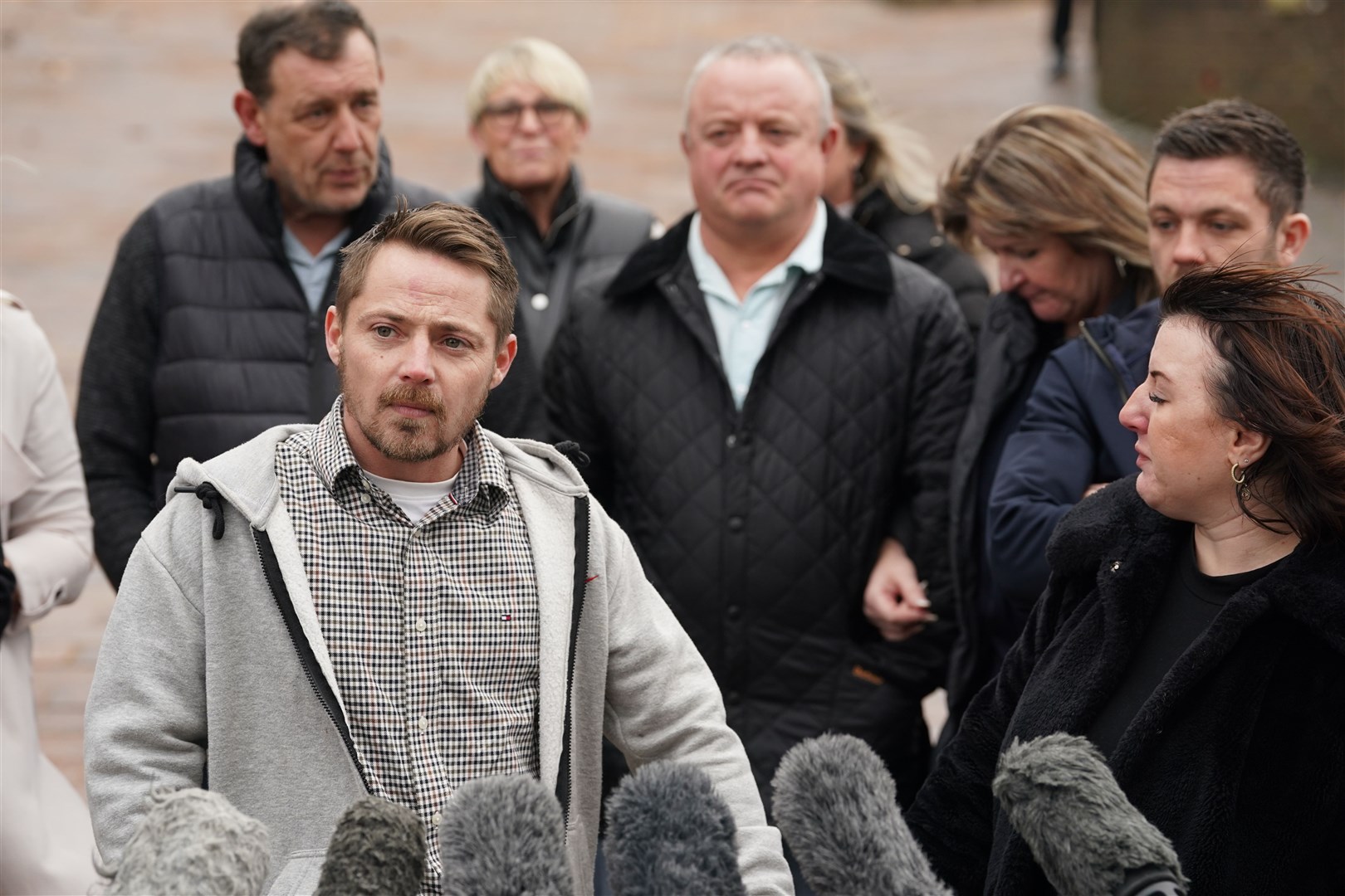 Sam Phillips, the father of Alfie Phillips, spoke to the media outside Maidstone Crown Court, Kent (Gareth Fuller/PA)