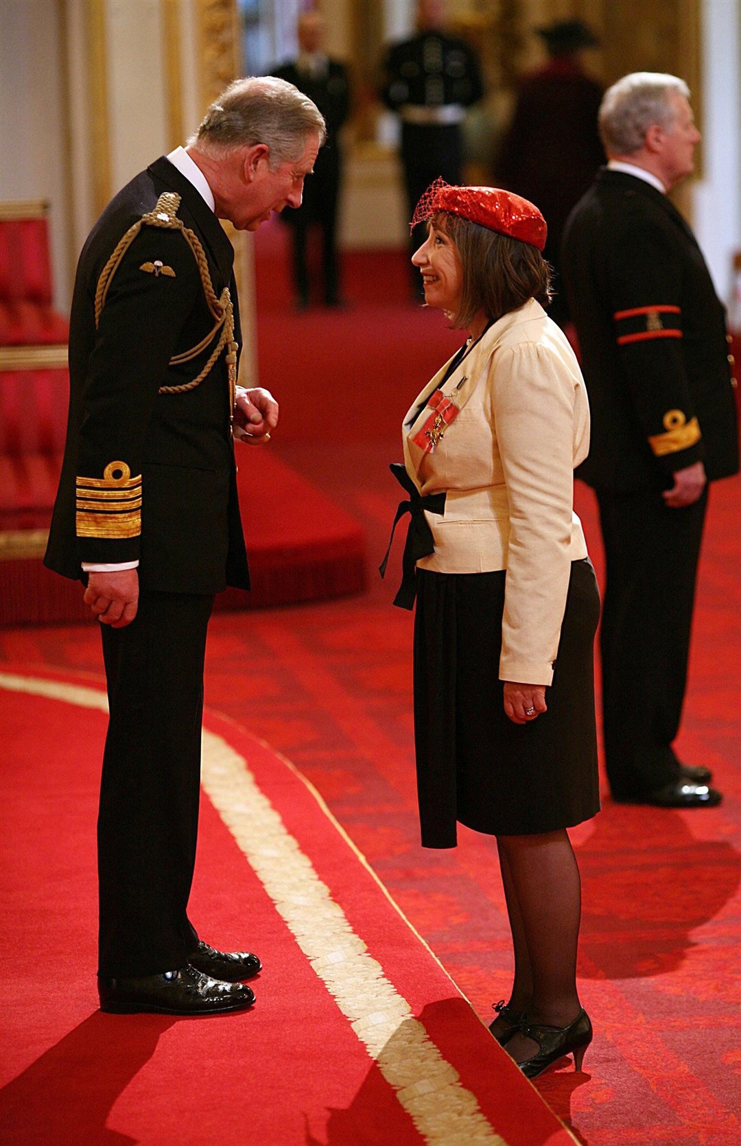 Kay Mellor receives an OBE from the Prince of Wales during an investiture ceremony at Buckingham Palace (Lewis Whyld/PA)