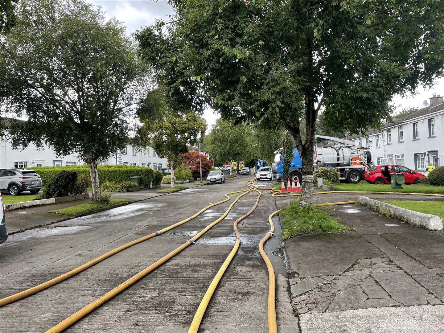 Dublin Fire Brigade and Dublin City Council drain an area in Clontarf, Dublin (PA)
