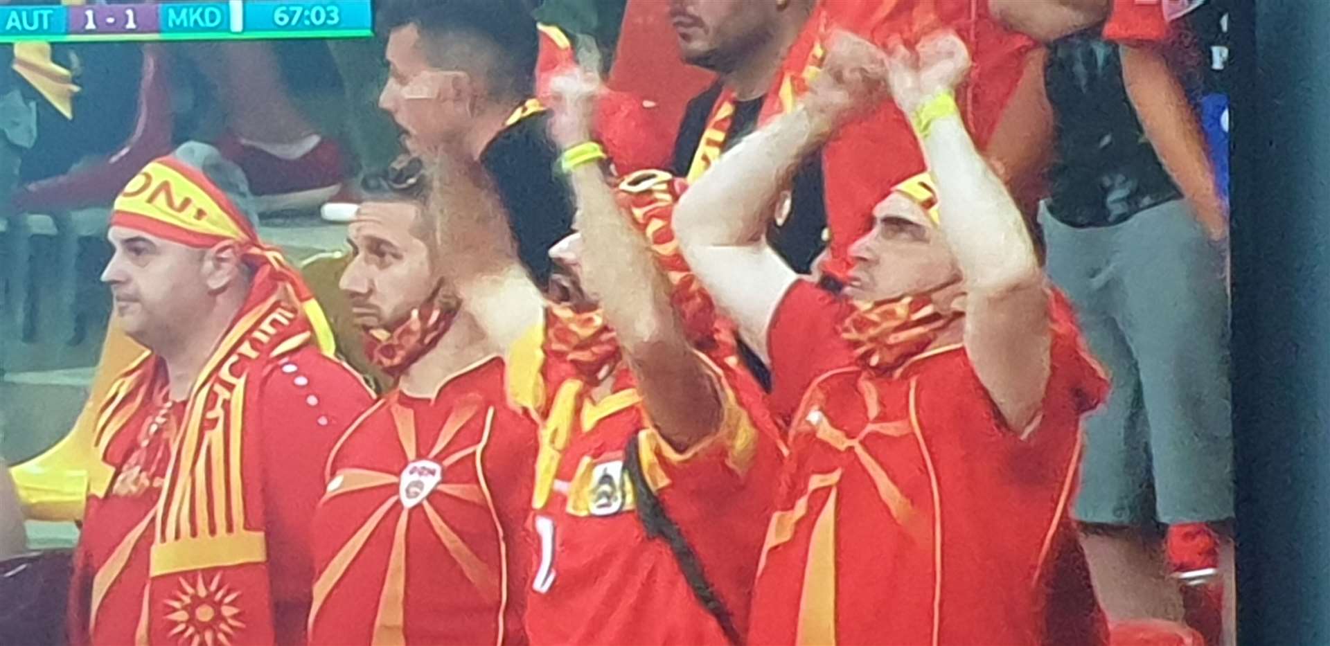 The Macedonian fans were a colourful bunch.