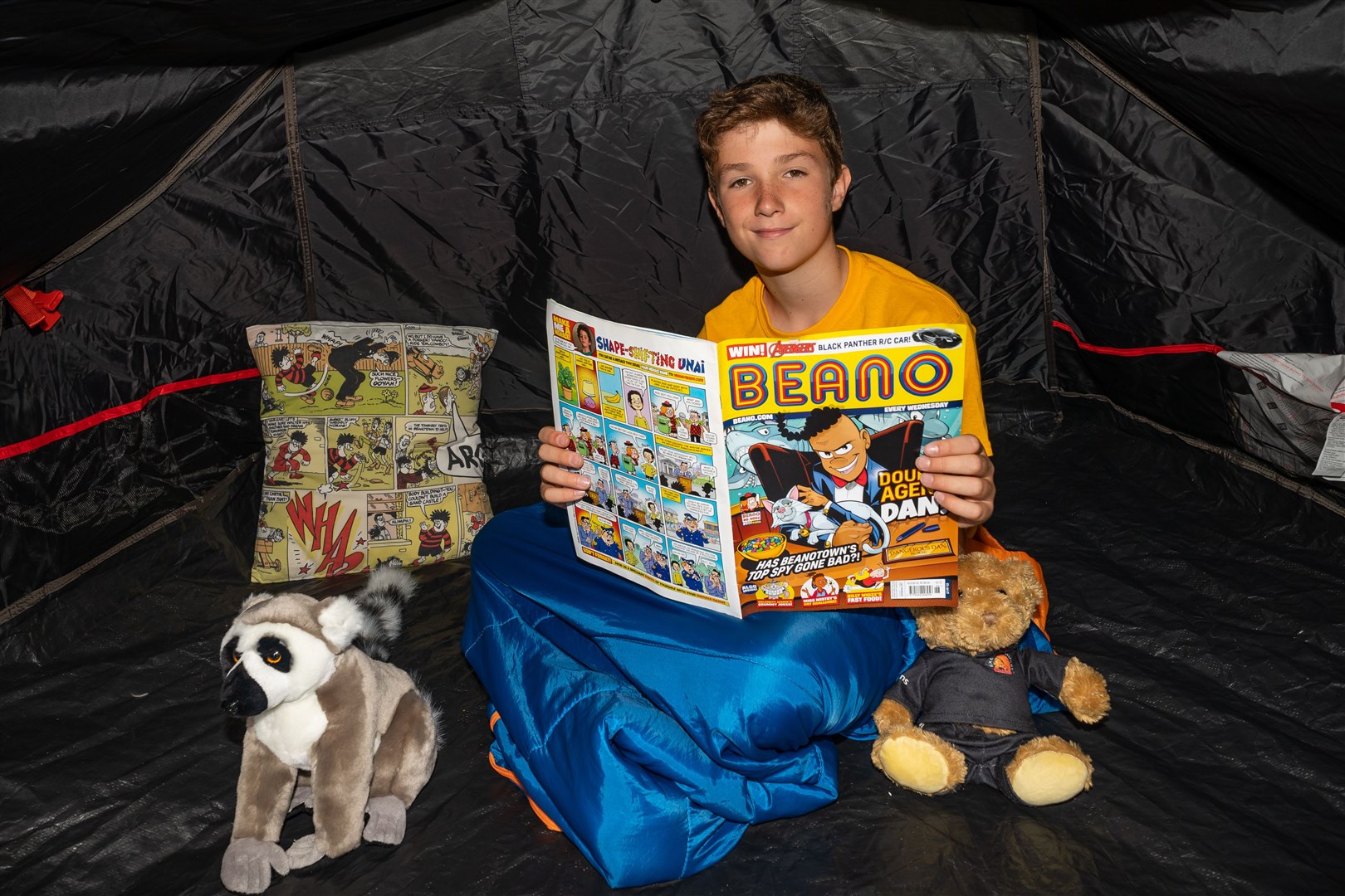 Max Woosey, then aged 11, at ZSL London Zoo for his charity sleepover in 2021 (Aaron Chown/PA)