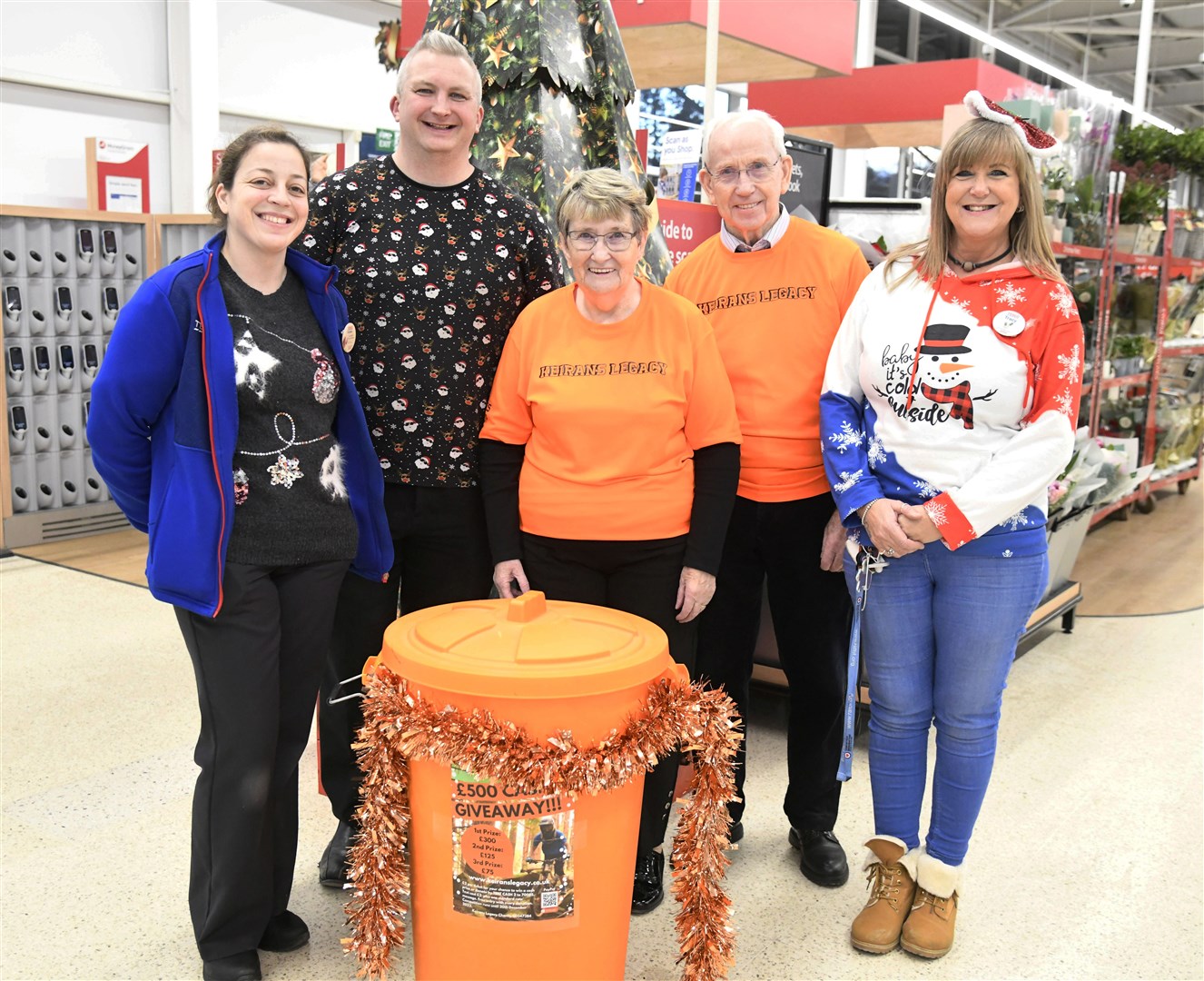 From left: Susana Simoes (fresh food manager), Paul Wade, Barbara and Robbie Dalgarno and Tracy Gourlay before announcing the winners for the raffle for Keiran's Legacy. Picture: Beth Taylor