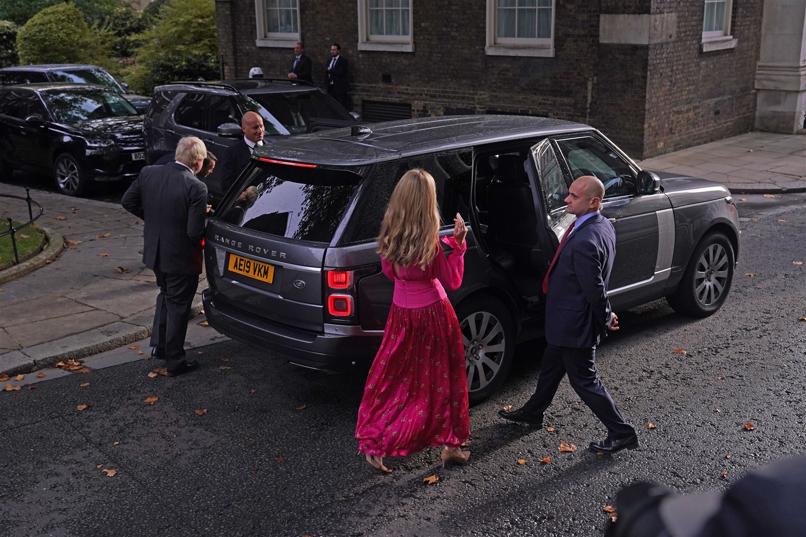 Carrie Johnson and outgoing Prime Minister Boris Johnson leave Downing Street, London, before travelling to Balmoral for an audience with Queen Elizabeth II to formally resign as Prime Minister (Yui Mok/PA)