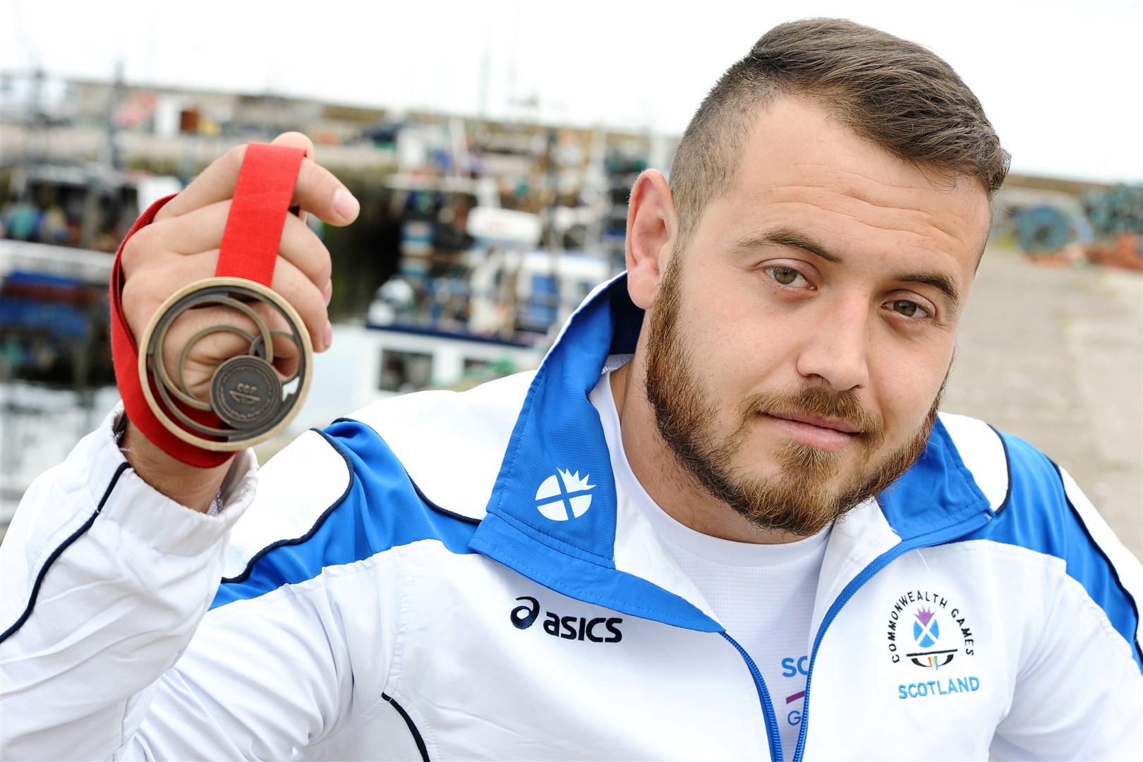 Back in Burghead with his Glasgow bronze medal - Mark Dry. Picture: Daniel Forsyth.