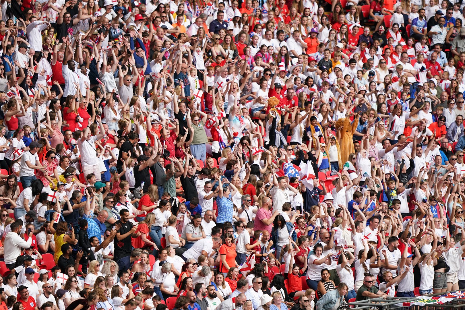 A capacity crowd during the final at Wembley (Joe Giddens/PA)