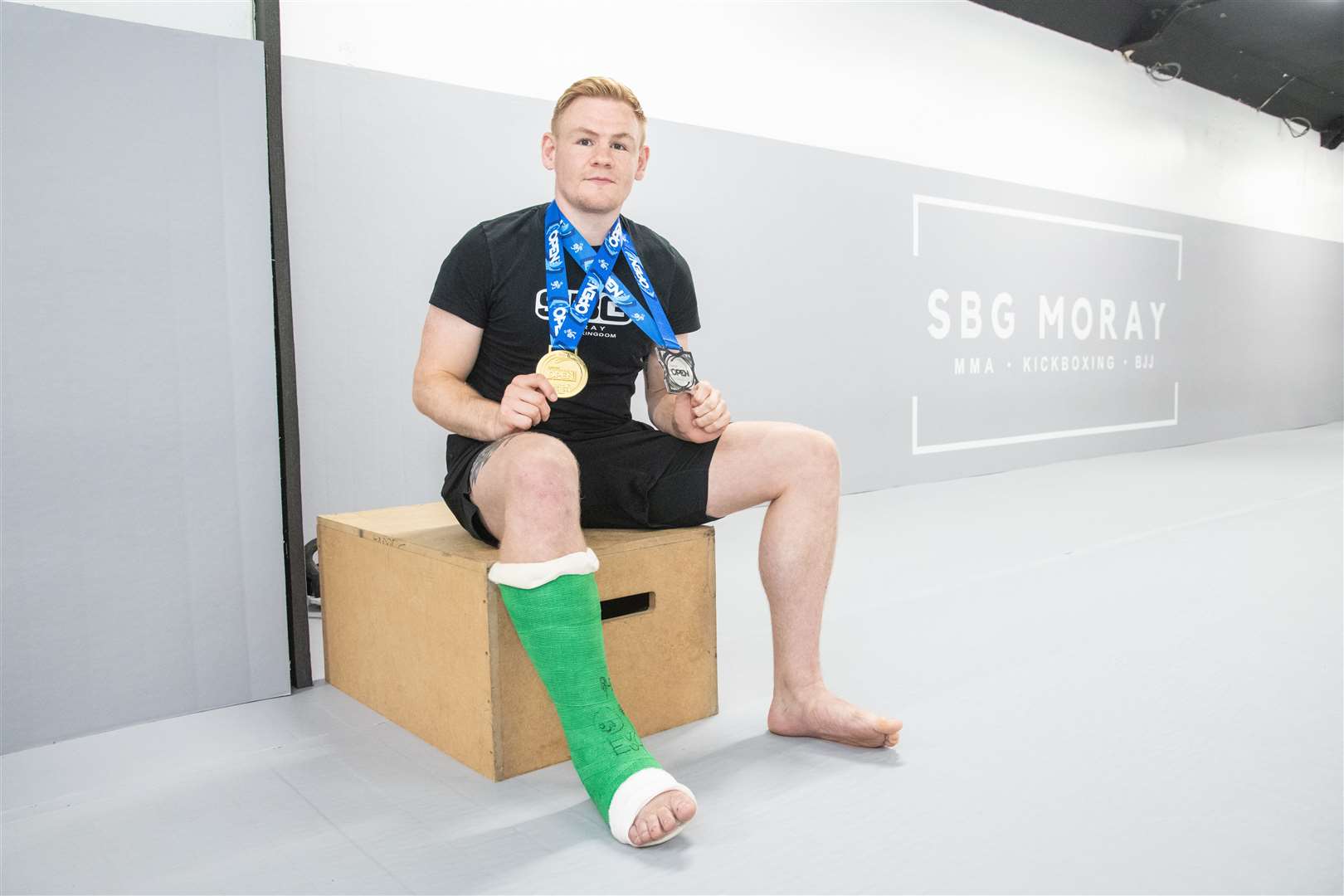 Kevin McAloon won gold at the London Open Brazilian Jiujitsu tournament with a broken ankle having picked up a fracture in his semi-final 15 minutes earlier...Picture: Daniel Forsyth..