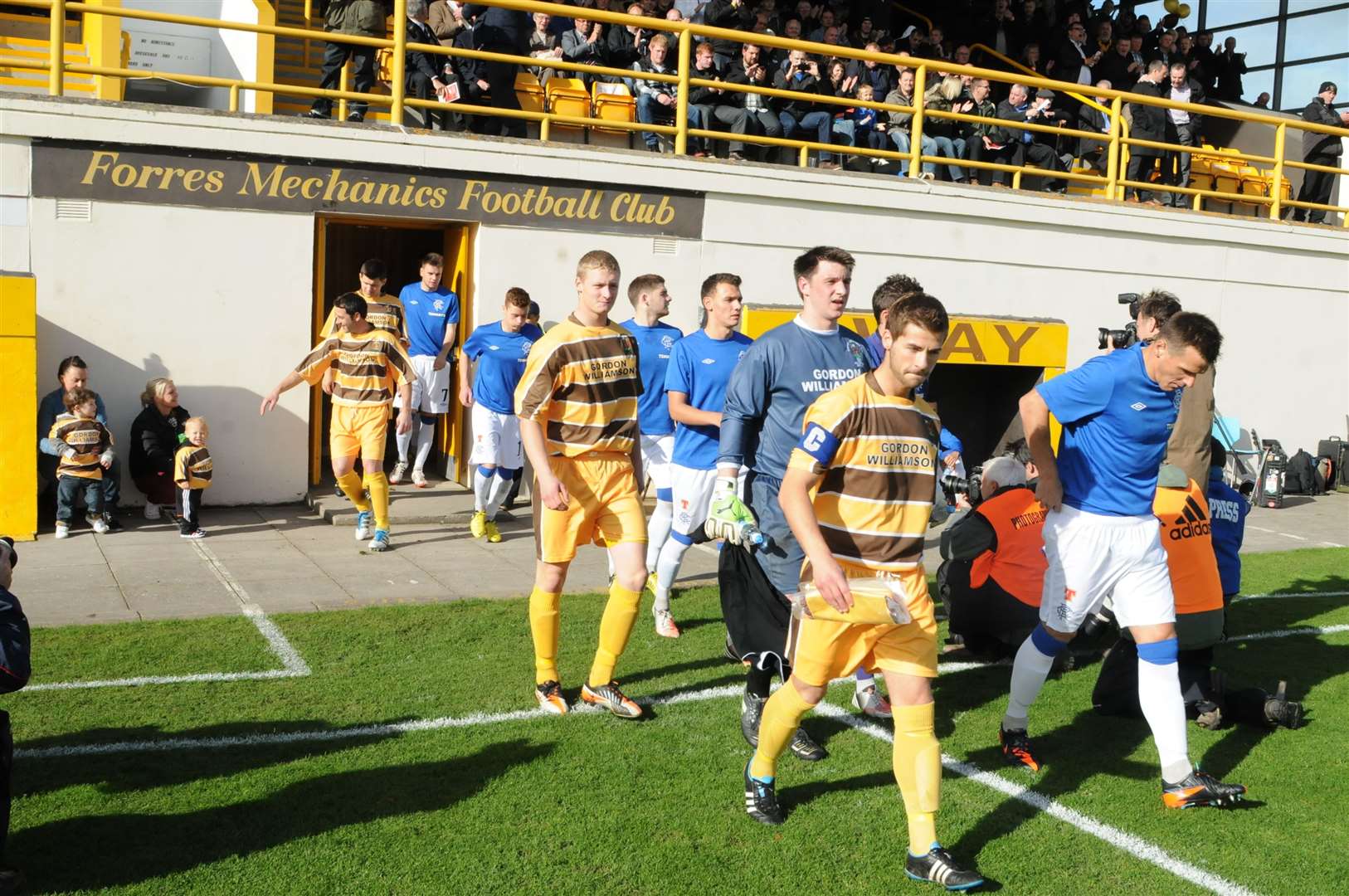 40 FORGERS22..............5/10/12...........BOB.The Forres Mechanics and Rangers team go onto the pitch..