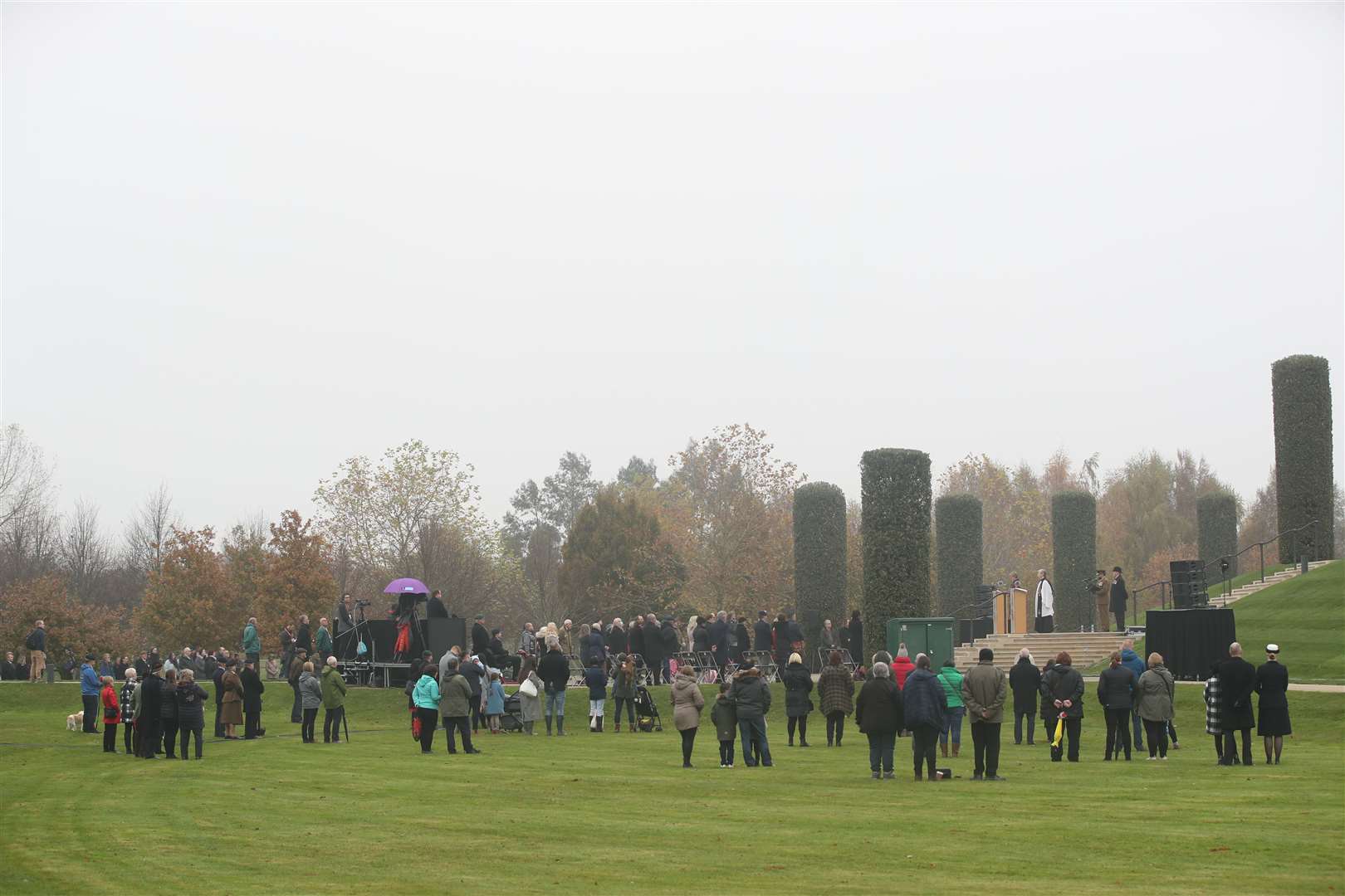 The act of remembrance at the arboretum in Alrewas, Staffordshire, would usually attract thousands (Danny Lawson/PA)