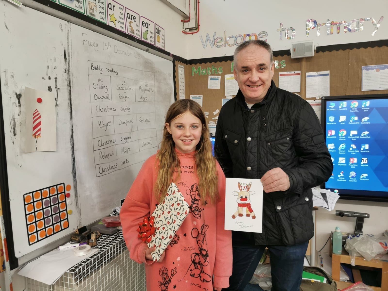 Hannah Clapperton, a P7 pupil from Logie Primary School, was the winner of Richard Lochhead MSP's Christmas card competition.