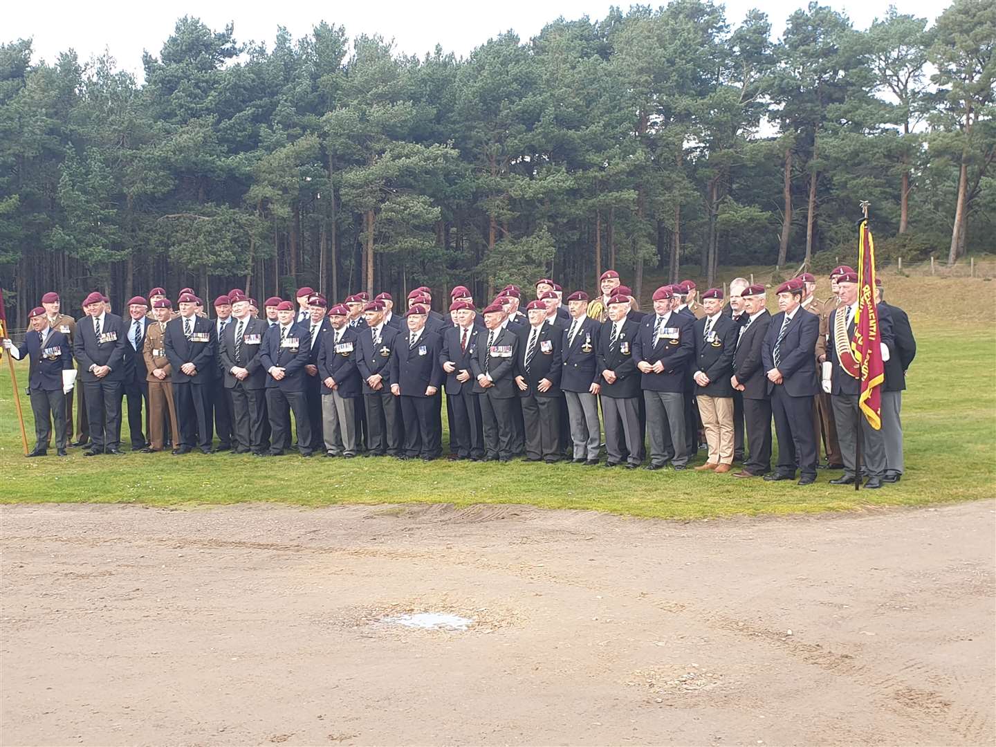 Veterans at the funeral in Lossiemouth of former paratrooper Mike Granitza.