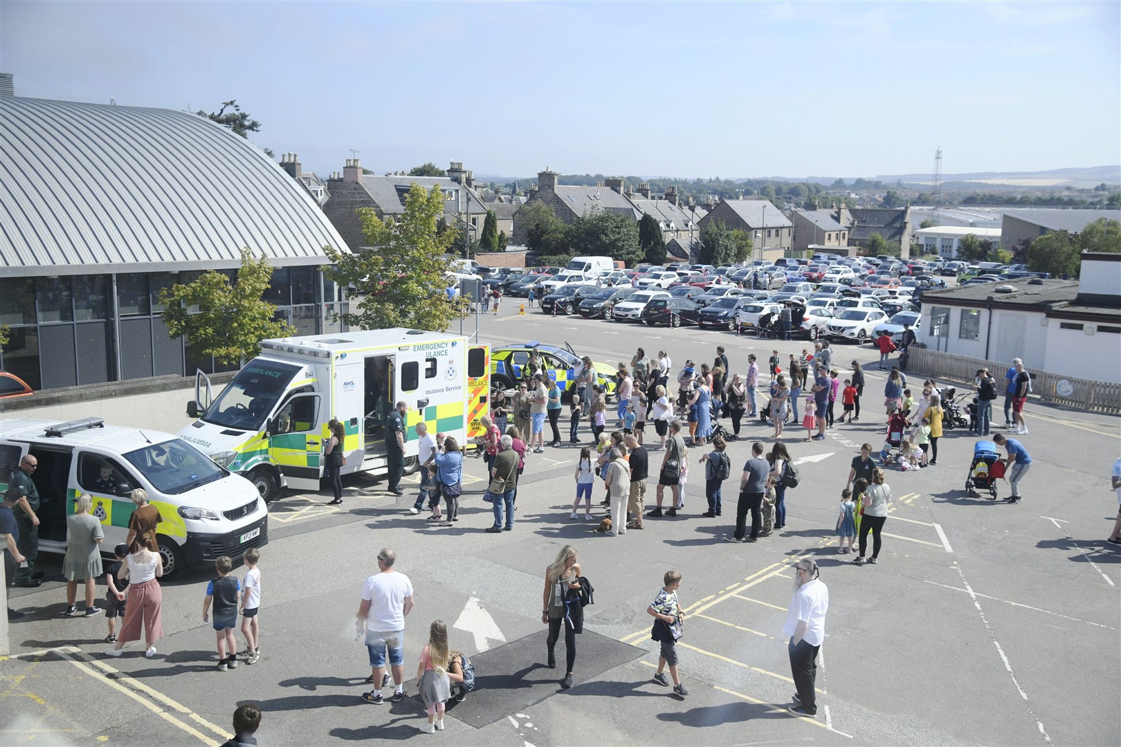 The crowd gathering to see inside the emergency vehicles at the Moray Blue Light Festival.Picture: Beth Taylor