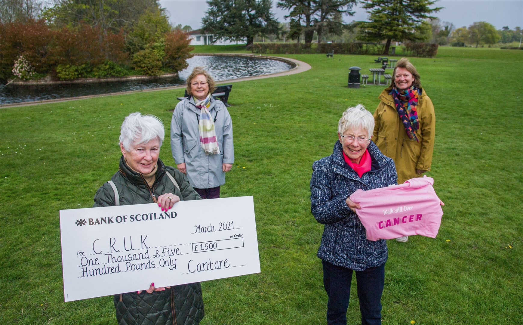 (From left) Janette Cowe, chairperson Anne Brown, Fiona MacKay and Jayne Ferguson, of Cantare Ladies Choir, who have raised £1500 for Cancer Research UK. Picture: Becky Saunderson.