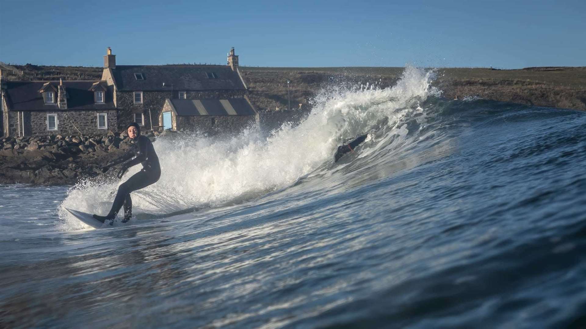 Fraser Brown (14) aprendeu a surfar em Lossiemouth na New Wave Surf School.
