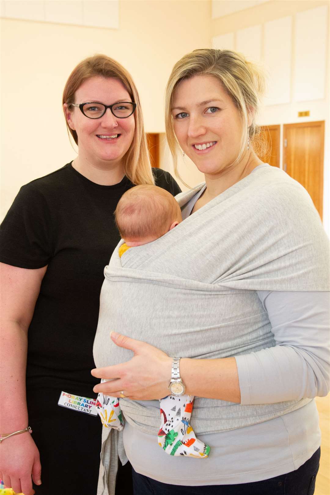 Milli Milligan, Moray Sling Library consultant, with Ali and Naomi Mudford. Picture: Daniel Forsyth.