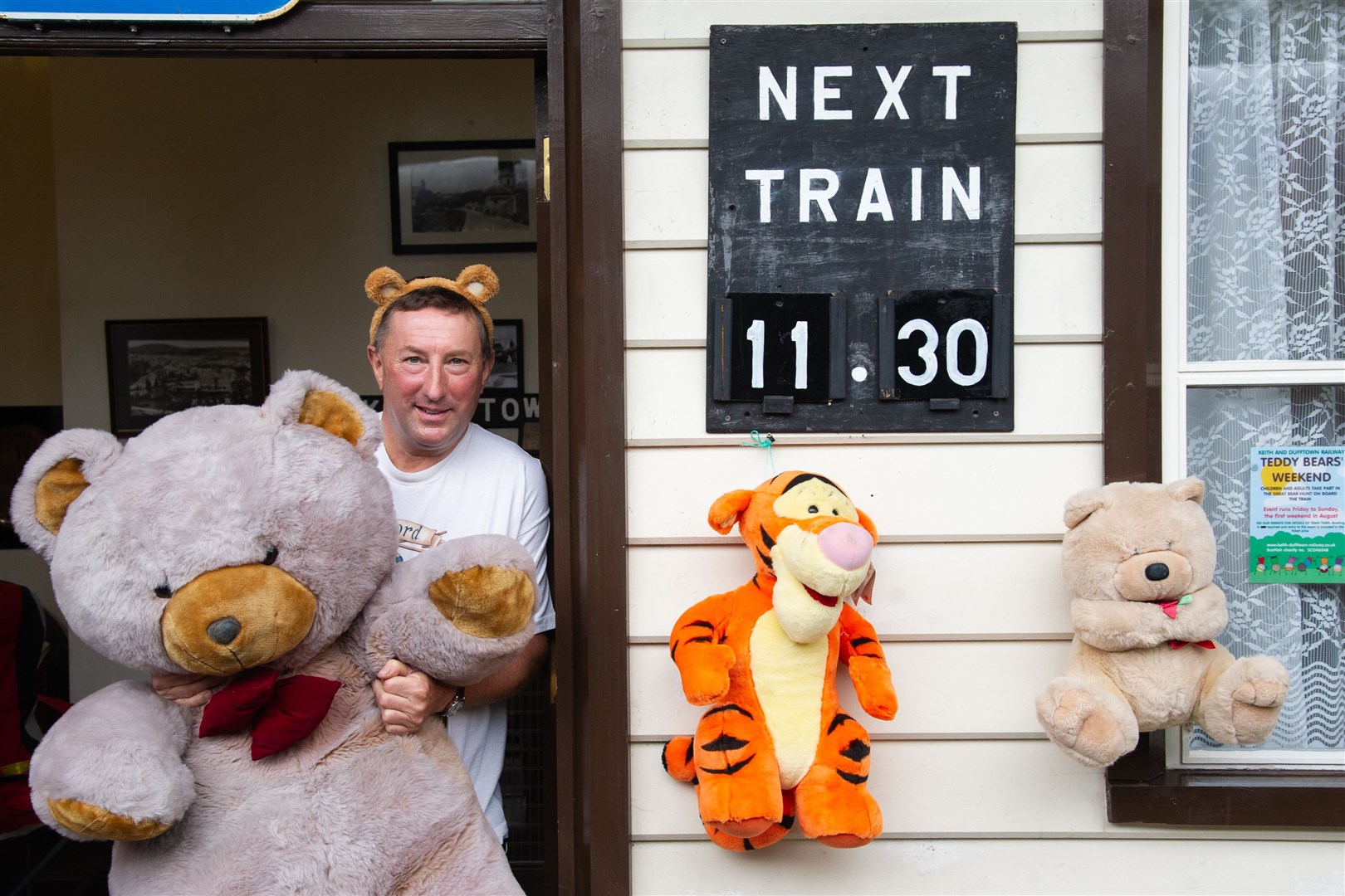 Nigel Bodiam, a volunteer for Keith and Dufftown Railway Association, at the Teddy Bears Weekend. Picture: Daniel Forsyth.