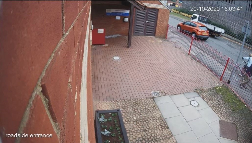 A CCTV image Celia Ward falling from her bike into the path of oncoming vehicle (Cambridgeshire Police/PA)