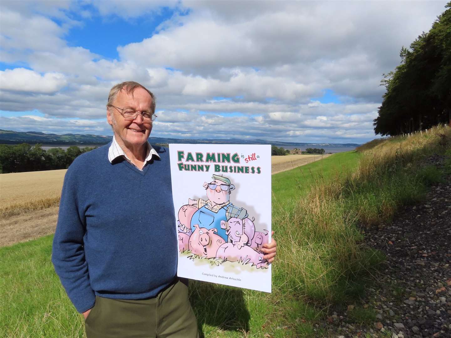 Andrew Arbuckle pictured with the cover of new book – Farming is Still a Funny Business, which is set to be a popular gift this Christmas.