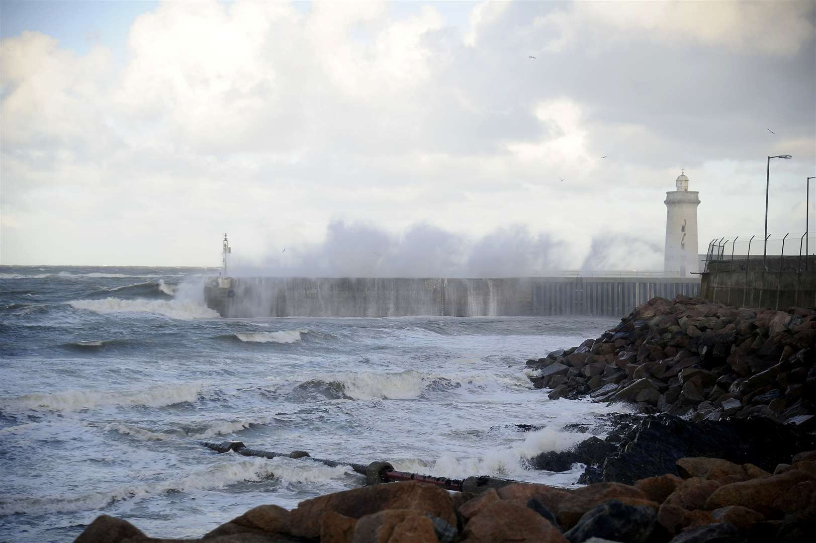 Storm Arwen lashing the Buckie coast last Friday. Picture: Becky Saunderson.