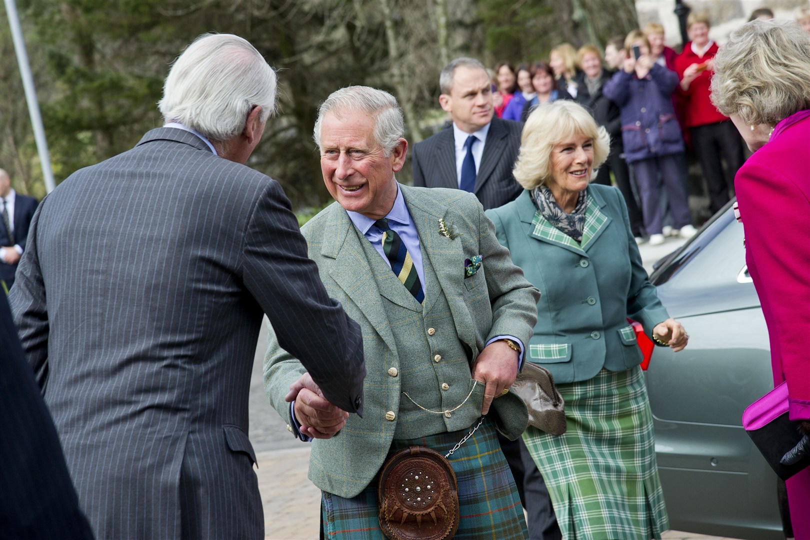 King Charles III and Queen Camilla during a visit to Walkers Shortbread in Aberlour...Picture: Daniel Forsyth