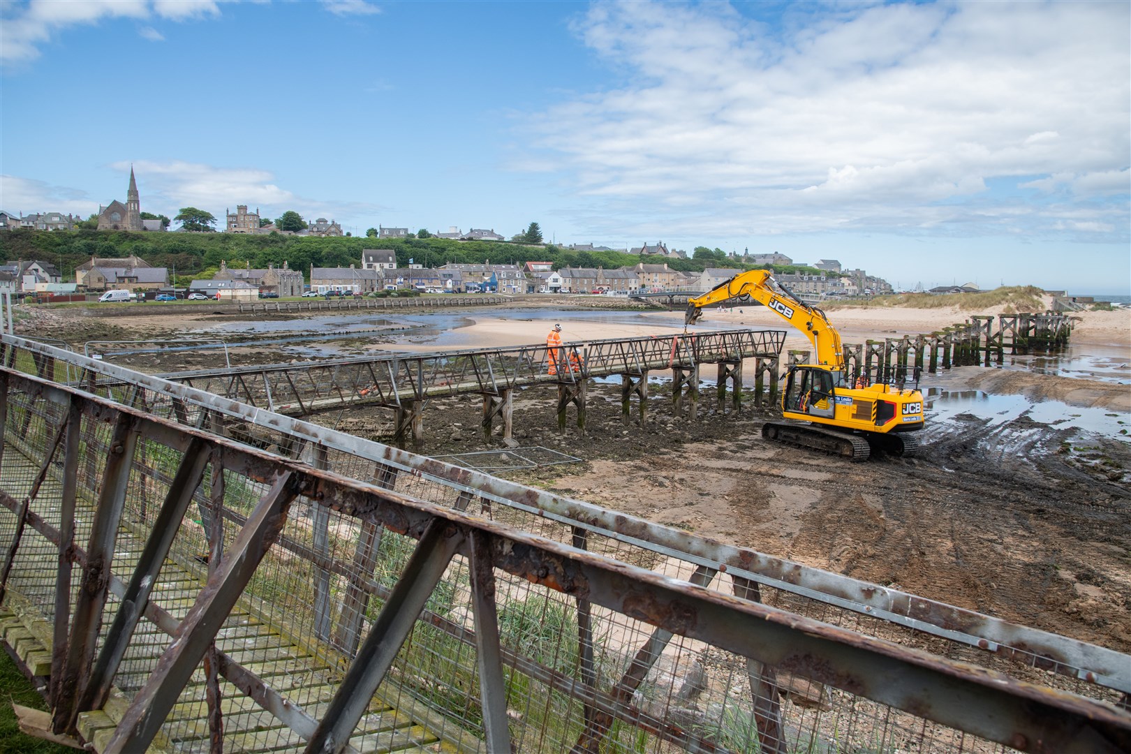 The wooden bridge has been replaced by a modern £1.8 million steel bridge. Picture: Daniel Forsyth