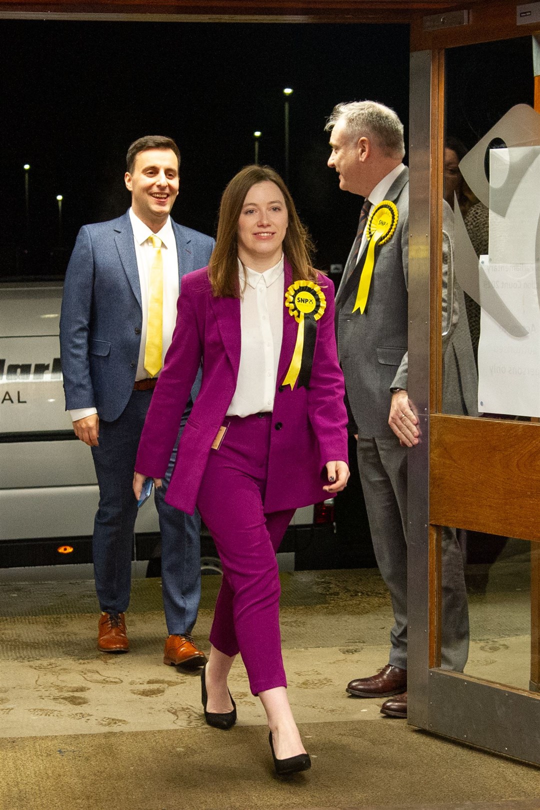 Laura Mitchell arrives at Elgin Town Hall for the count. Picture: Daniel Forsyth