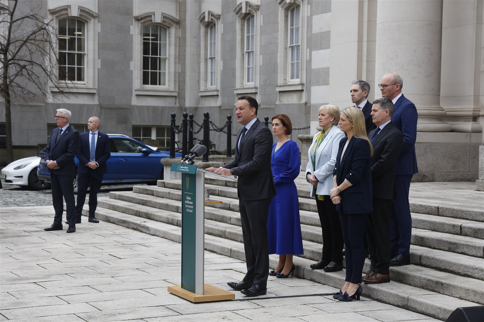 Taoiseach Leo Varadkar speaking to the media at Government Buildings in Dublin as he announced he was to step down as Taoiseach and as leader of his party Fine Gael (Nick Bradshaw/PA)