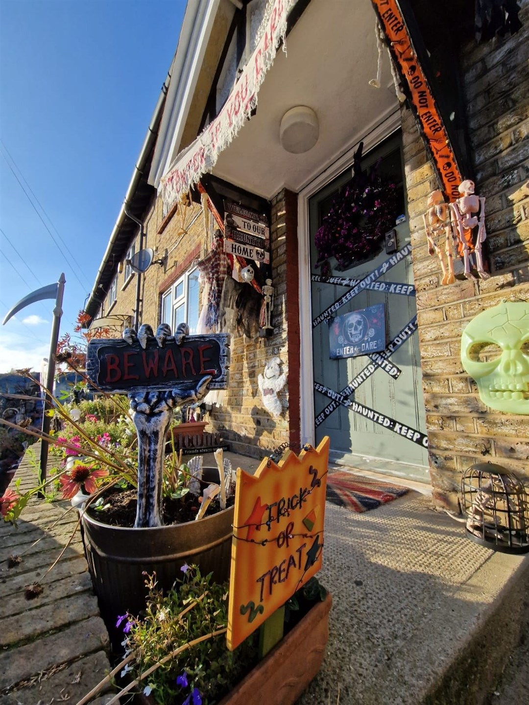 Lee and Linda Morris have collected Halloween decorations for five years (Lee Morris/PA)