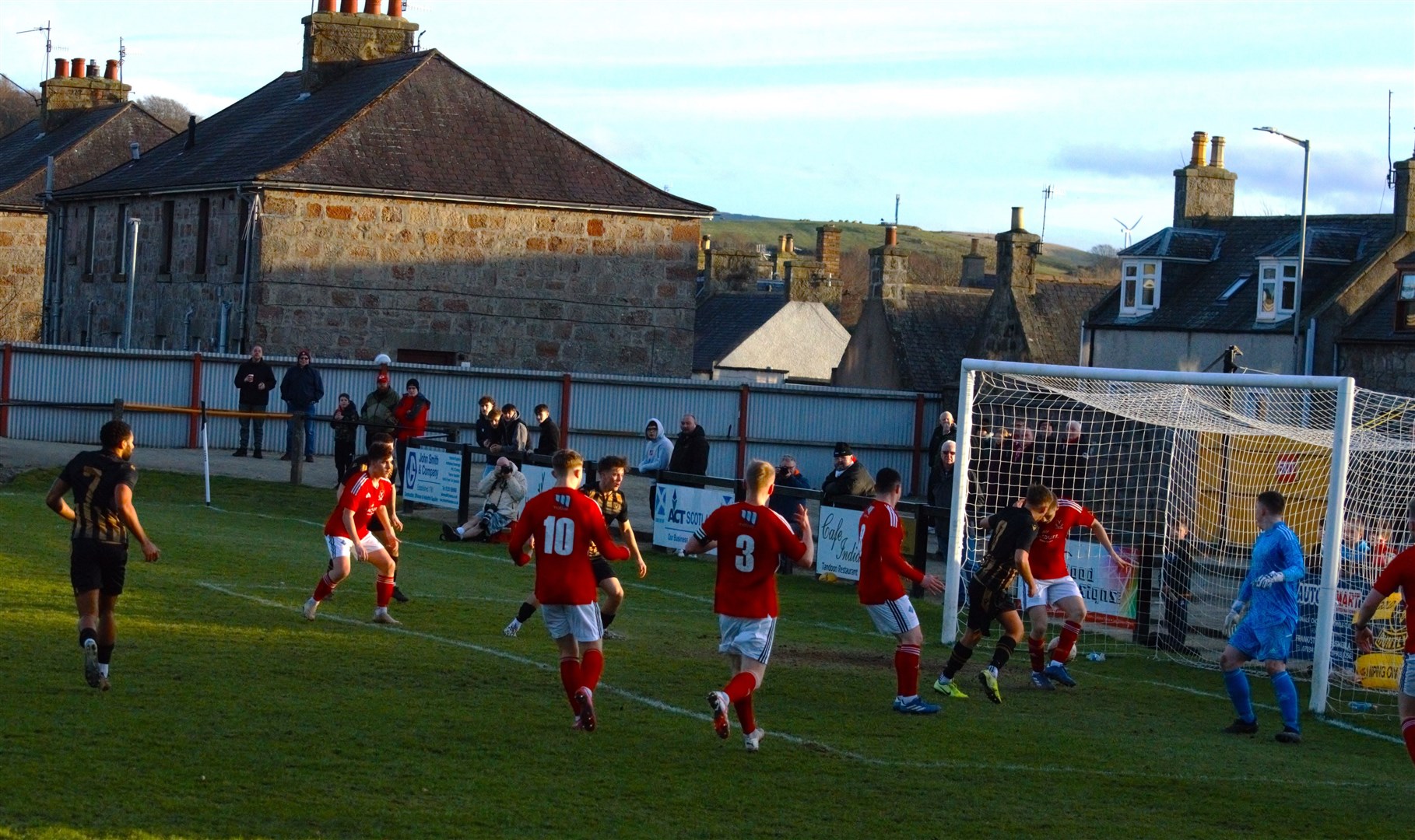 Ryan Sewell finds the net against Deveronvale. Picture: Derek Lowe