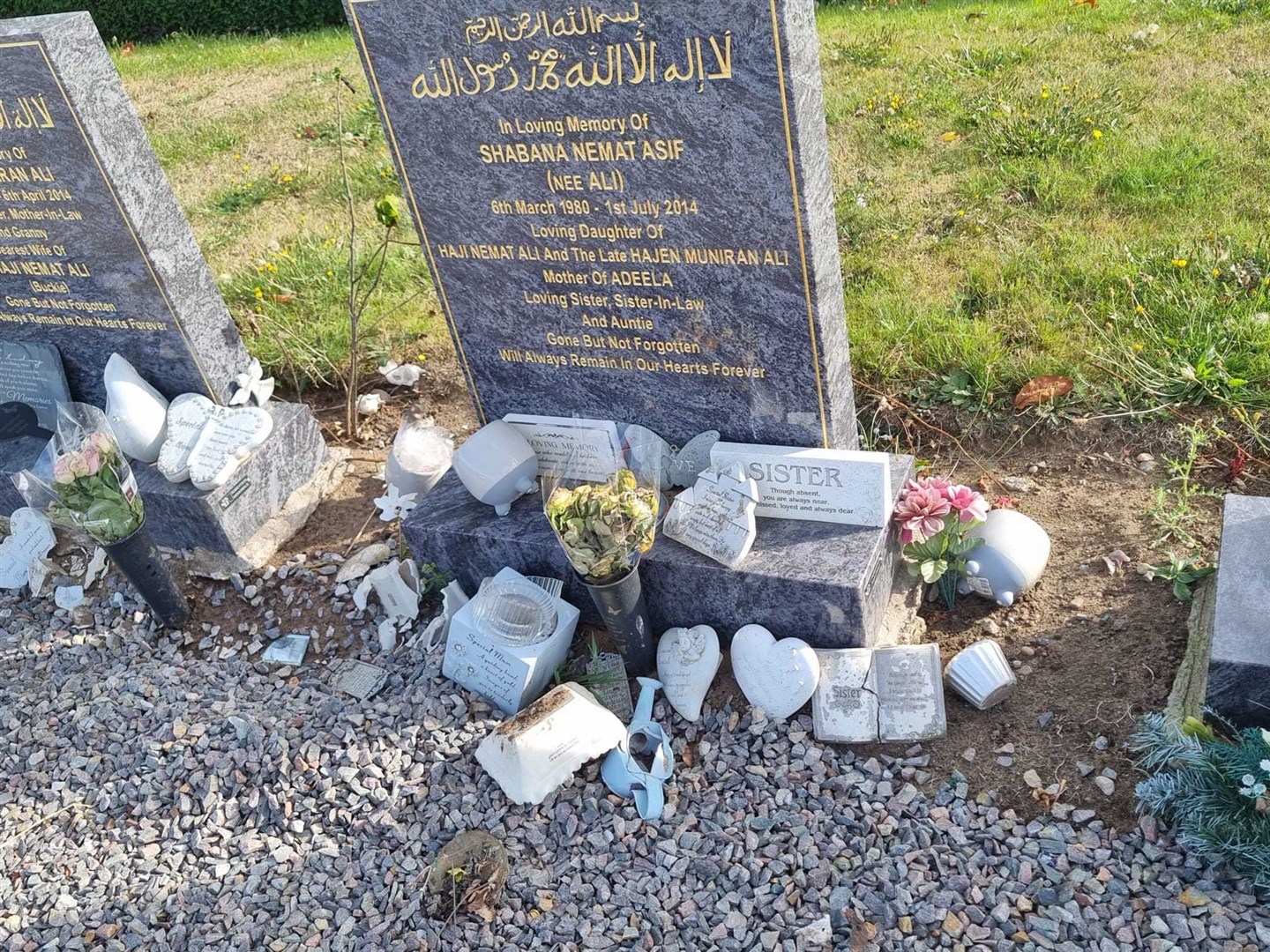 Graves belonging to family members of Zafar Ali have been vandalised.