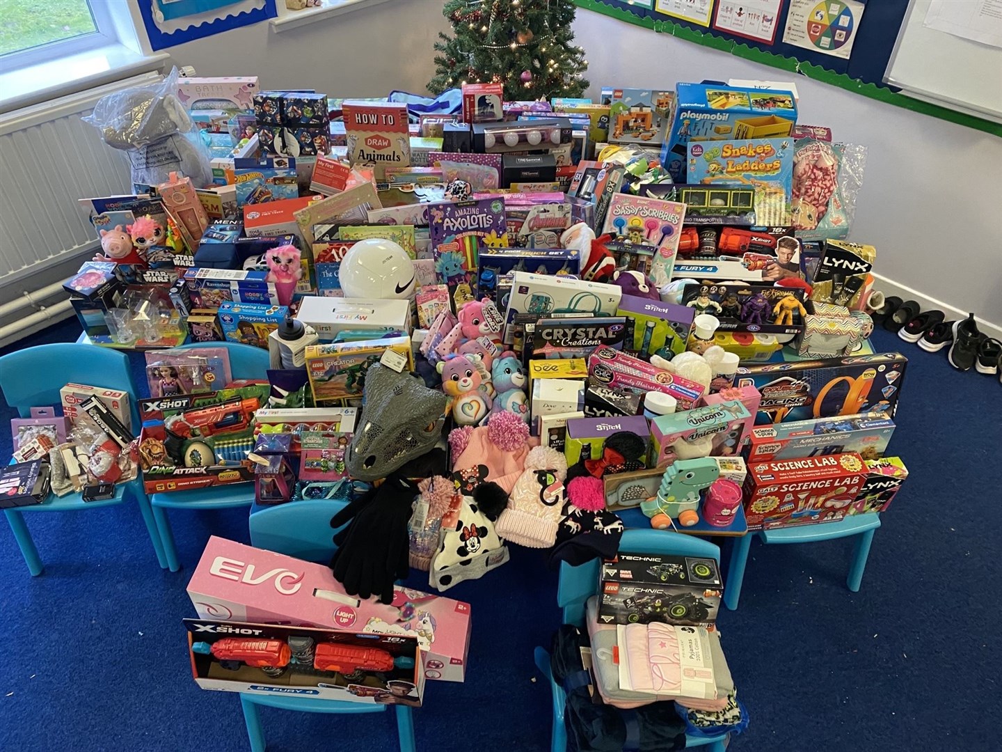 A great collection of toys for other children at Christmas.