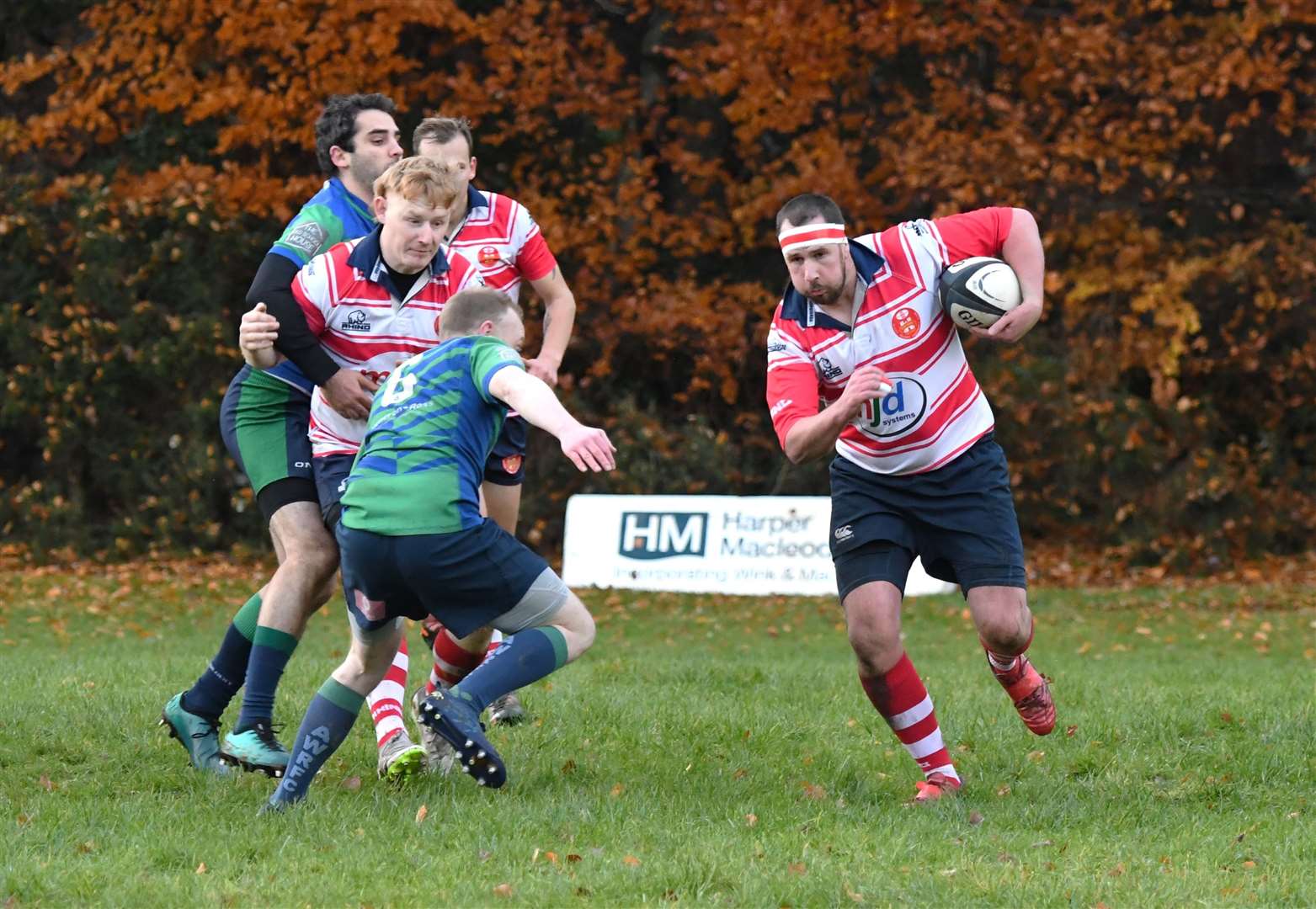John Westmacott carries the ball. Picture James Officer