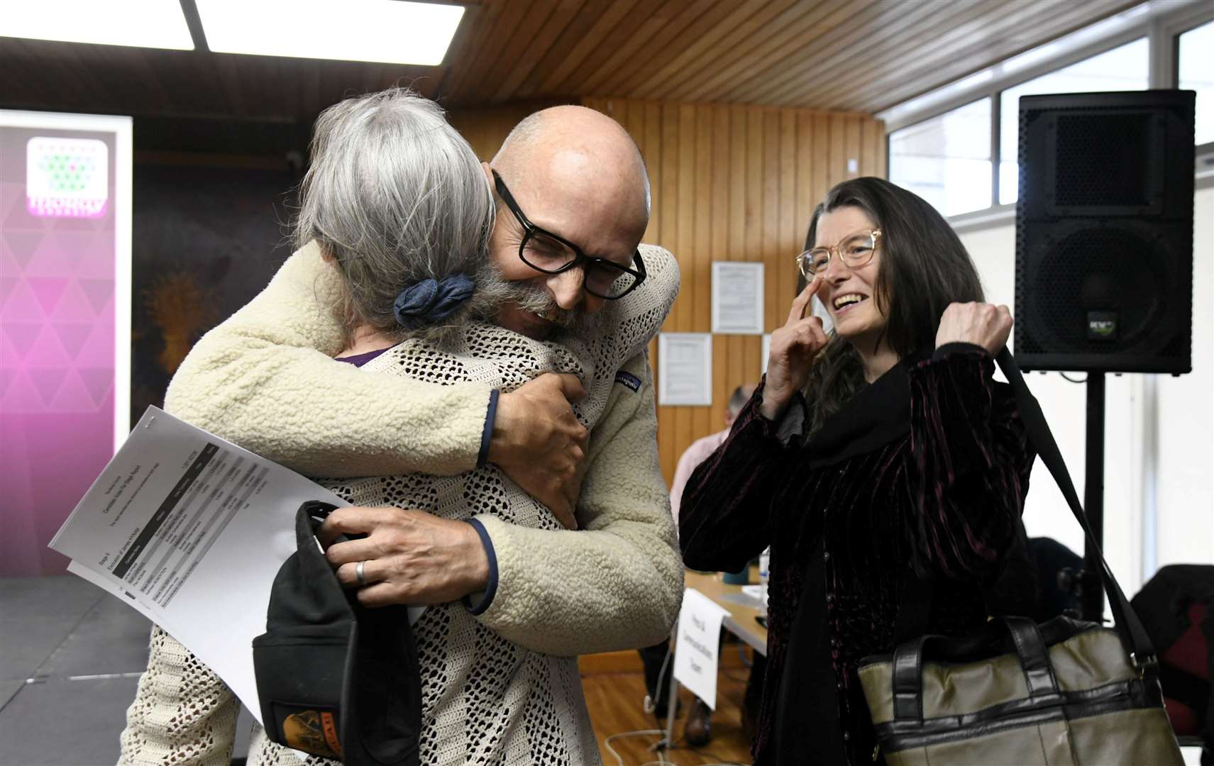 An emotional Draeyk Van Der Horn celebrates his election success.Picture: Becky Saunderson