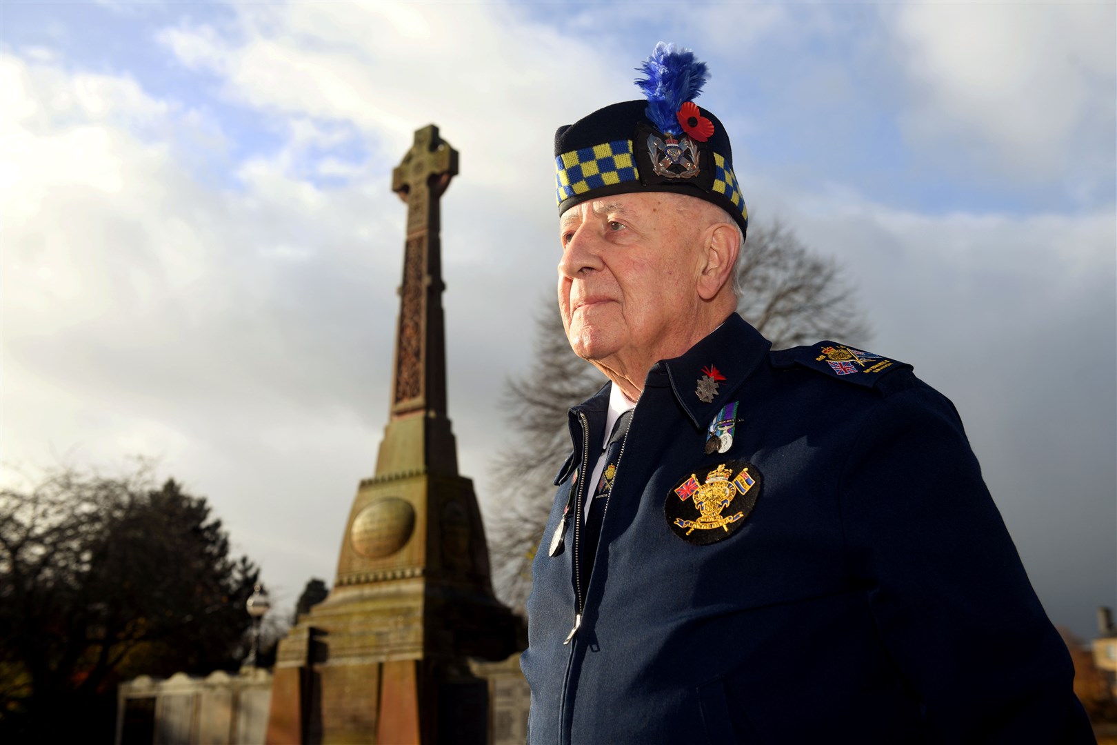 David Taylor, Royal British Legion Scotland Inverness Branch President wearing a poppy in his hat. Picture: James Mackenzie.