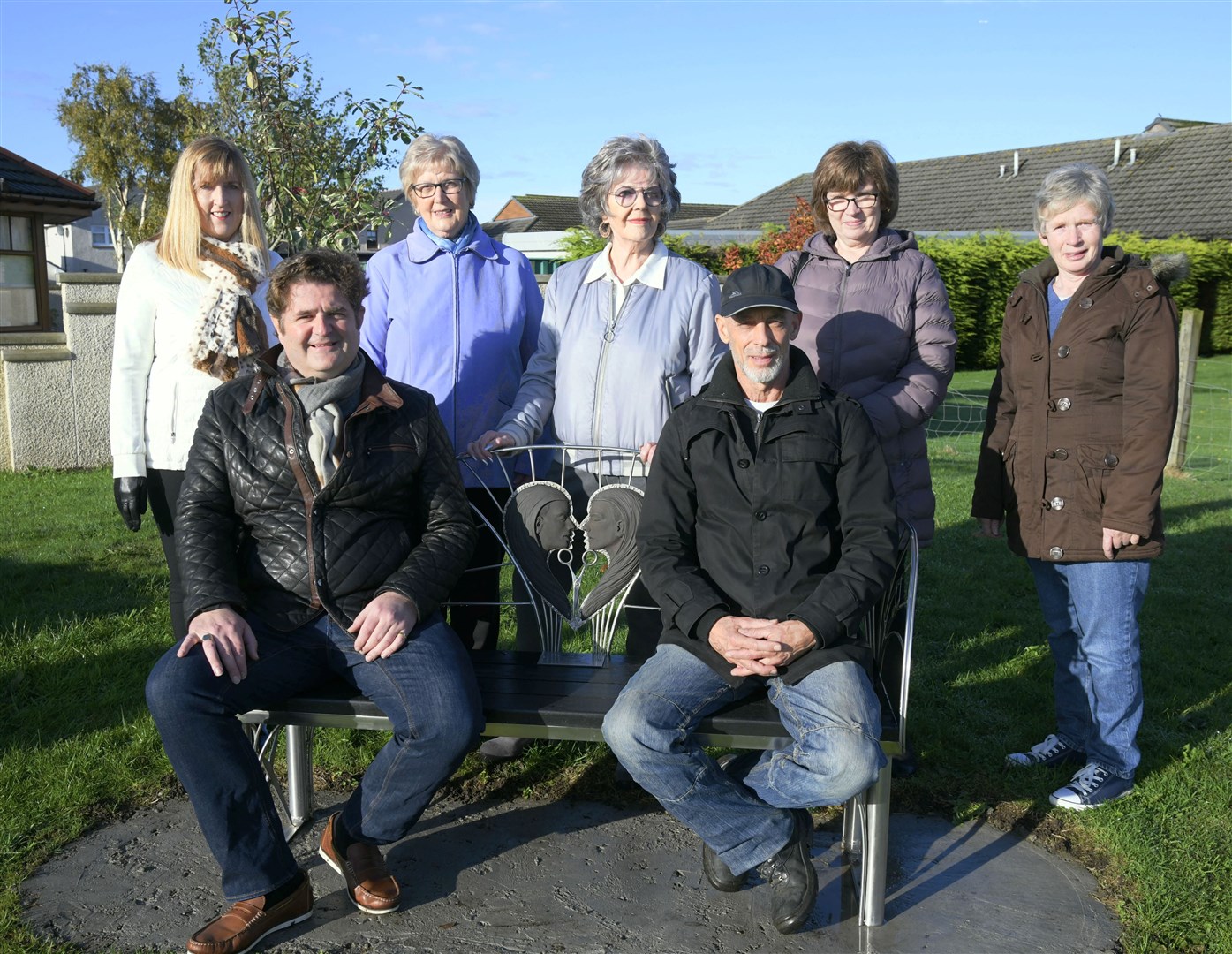 (Seated, from left) Colin Mackay and Carn Standing, (back, from left) Lynne Sutherland, Cathleen Craib (Mr McKay's sister), Sybil McKay (Mr McKay's widow), Diane Gilbertson and Vivien Goodall (House of Hair Fashion). Picture: Beth Taylor