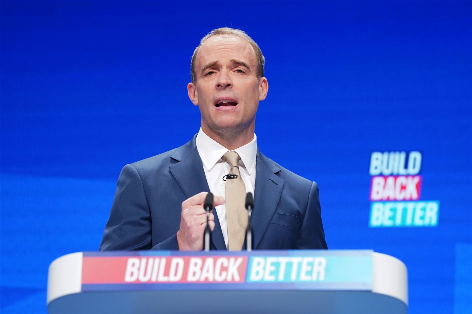 Lord Chancellor Dominic Raab used his Conservative Party conference speech this month to confirm his plans to reform the Human Rights Act (Stefan Rousseau/PA)