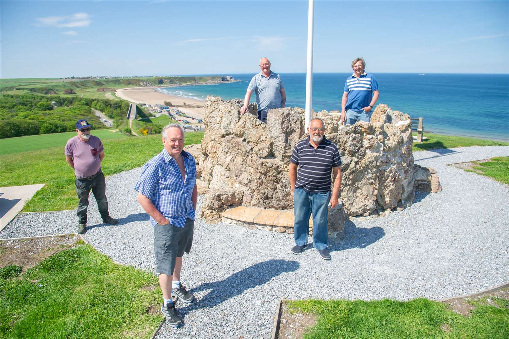 Feeling on top of the world after news of their Queen's Award are CVg members (from left) Alex Donn, Barry Addison, Willie Jappy, Bruce Porter and chairman Stan Slater. Picture: Daniel Forsyth