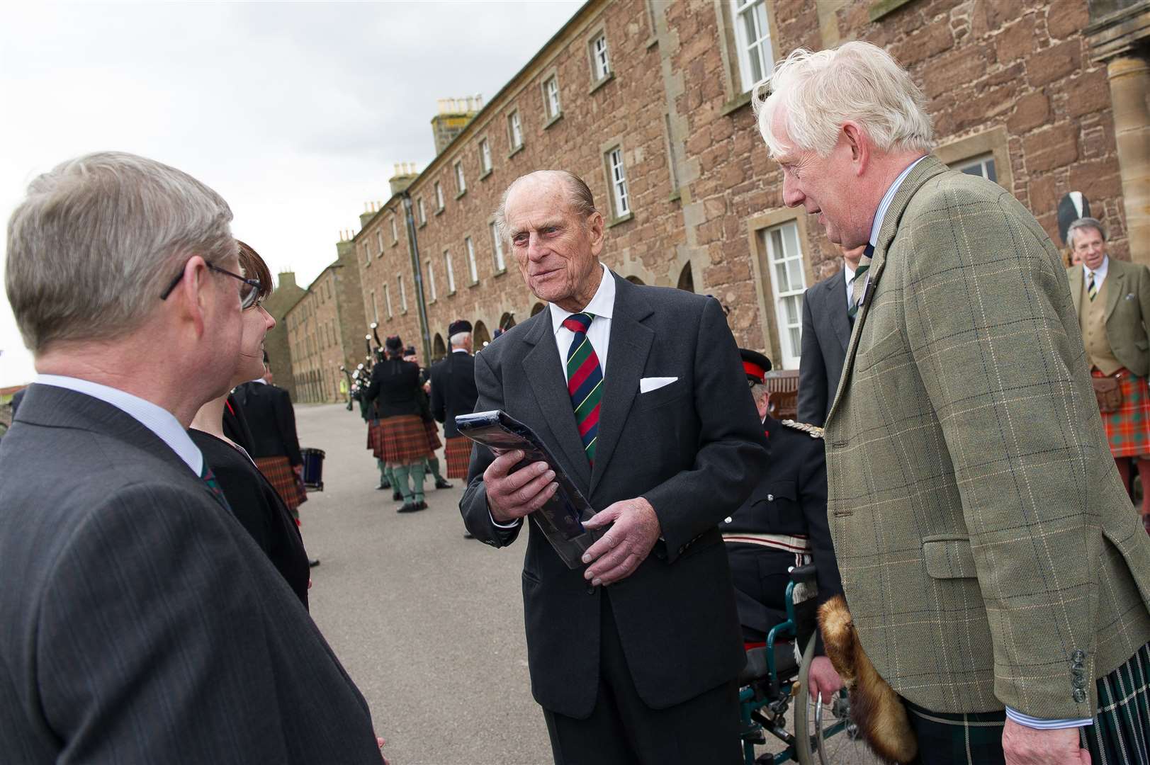 Duke of Edinburgh visiting the Highlanders' Museum at Fort George.