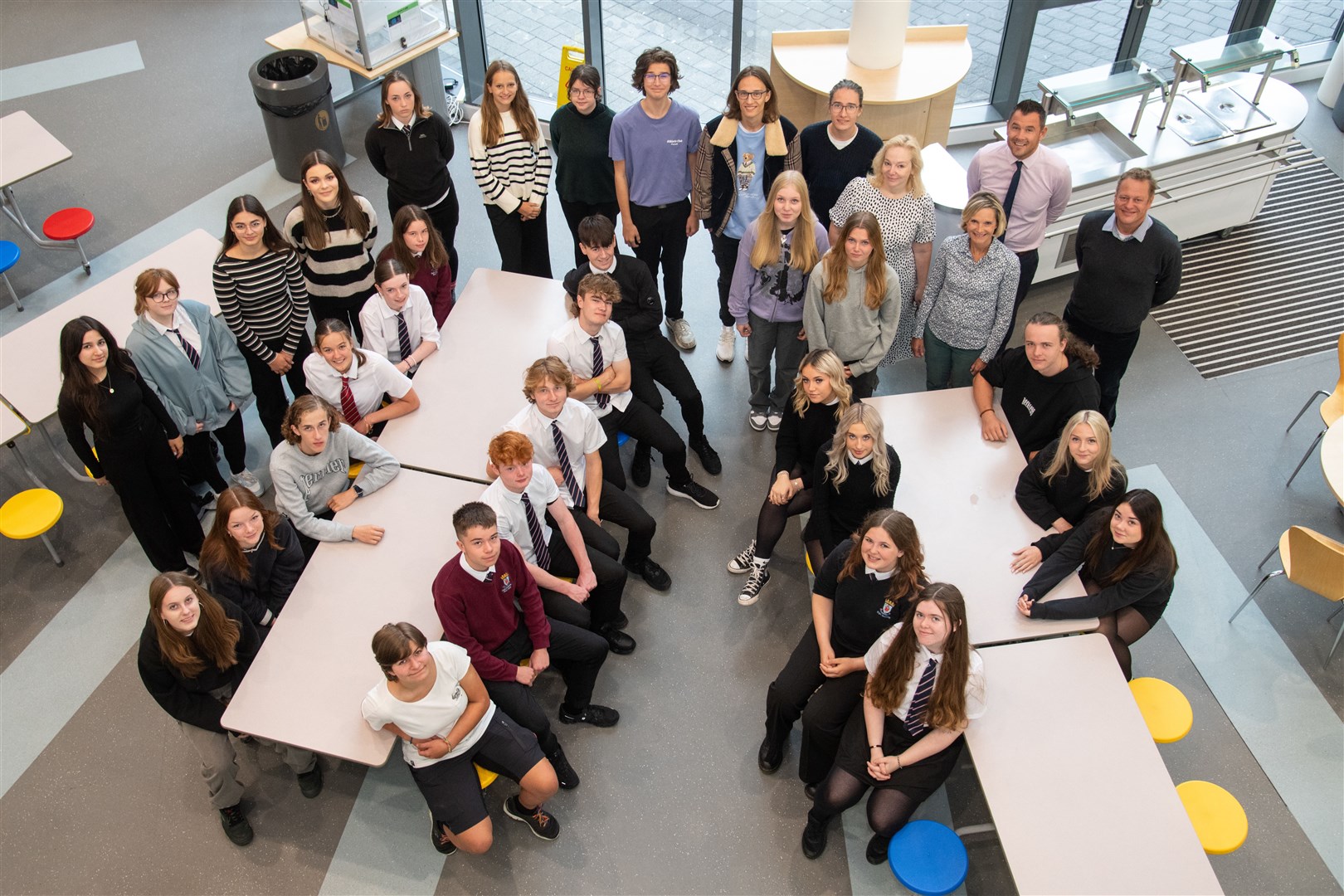 Pupils from Landshut in Germany join their Elgin Academy counterparts for the first pupil exchange with the school since the pandemic. Picture: Daniel Forsyth