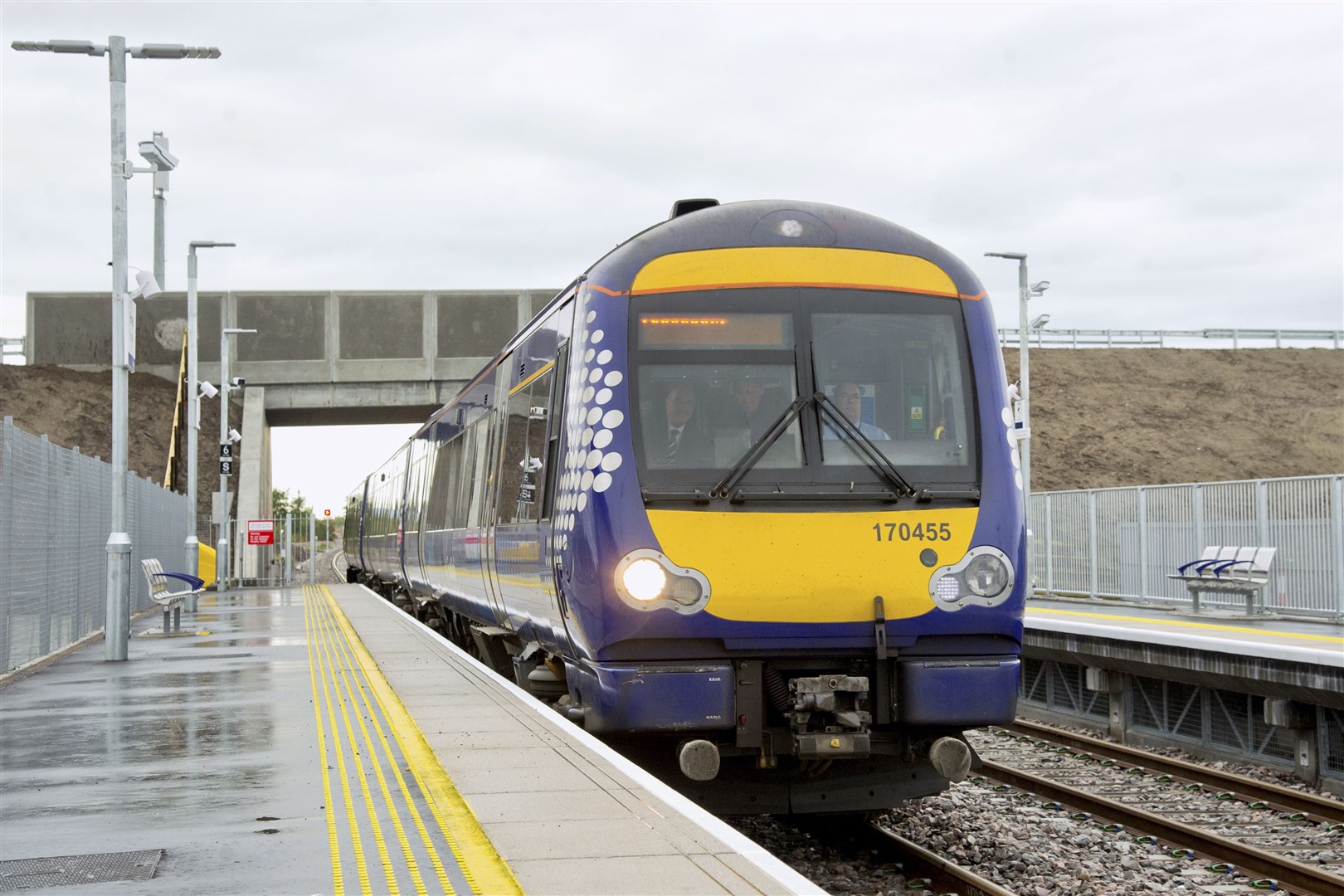 A ScotRail train at Forres, on the Aberdeen-Inverness line. Picture: Daniel Forsyth.