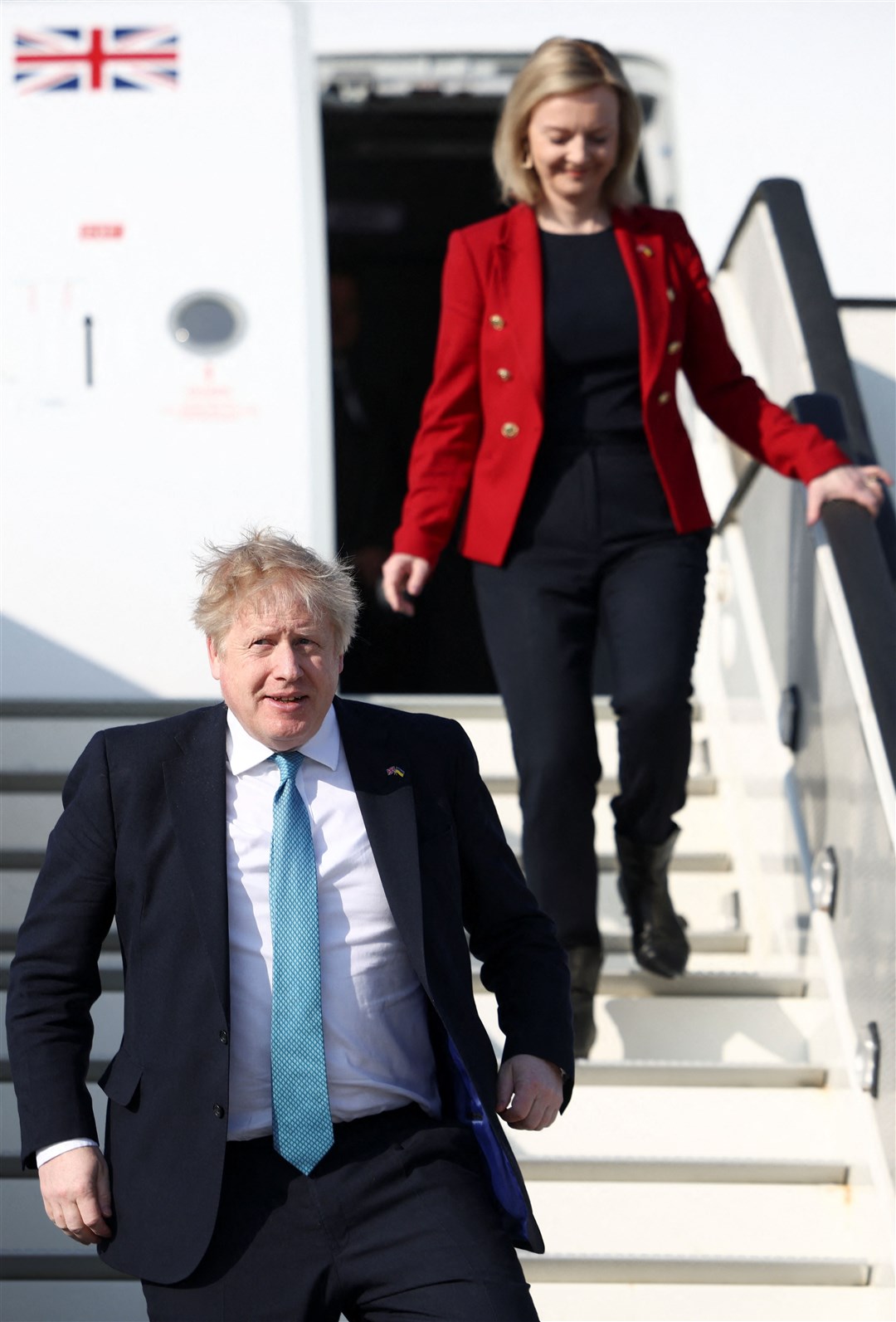 Boris Johnson and Liz Truss in March (Henry Nicholls/PA)